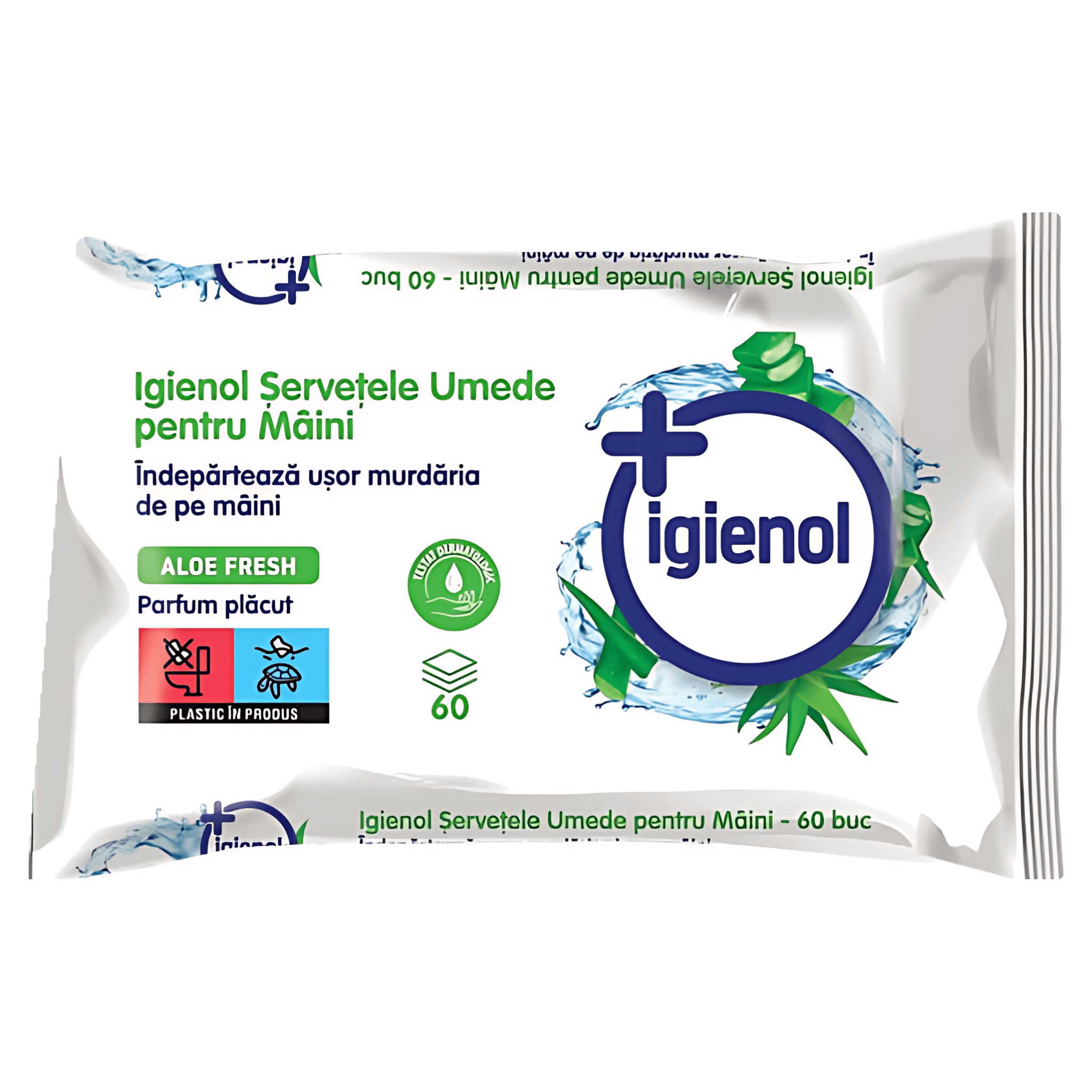 Servetele umede Igienol, cu aloe fresh, 60 bucati