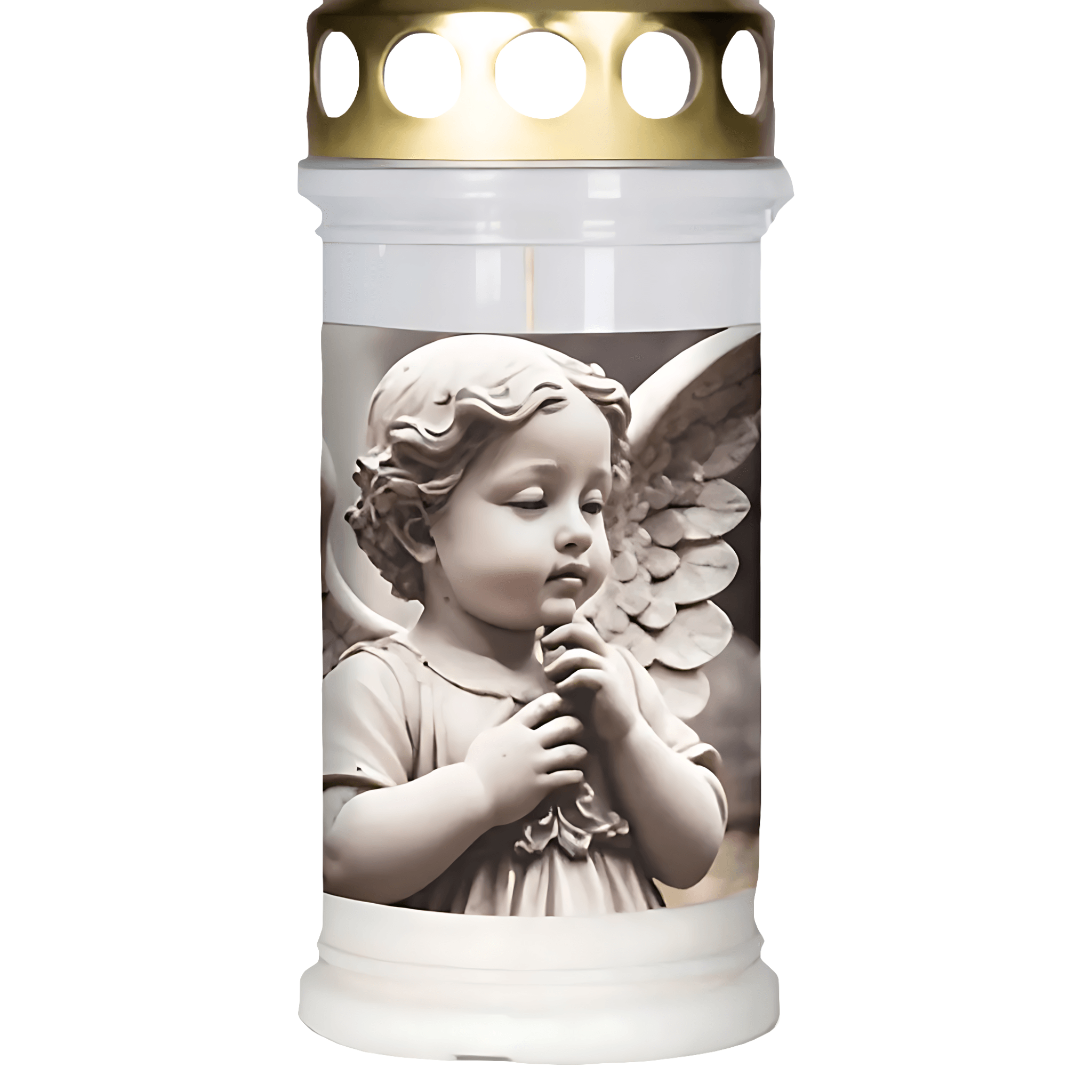 Candela, plastic, model ingeras, 72 ore, alb