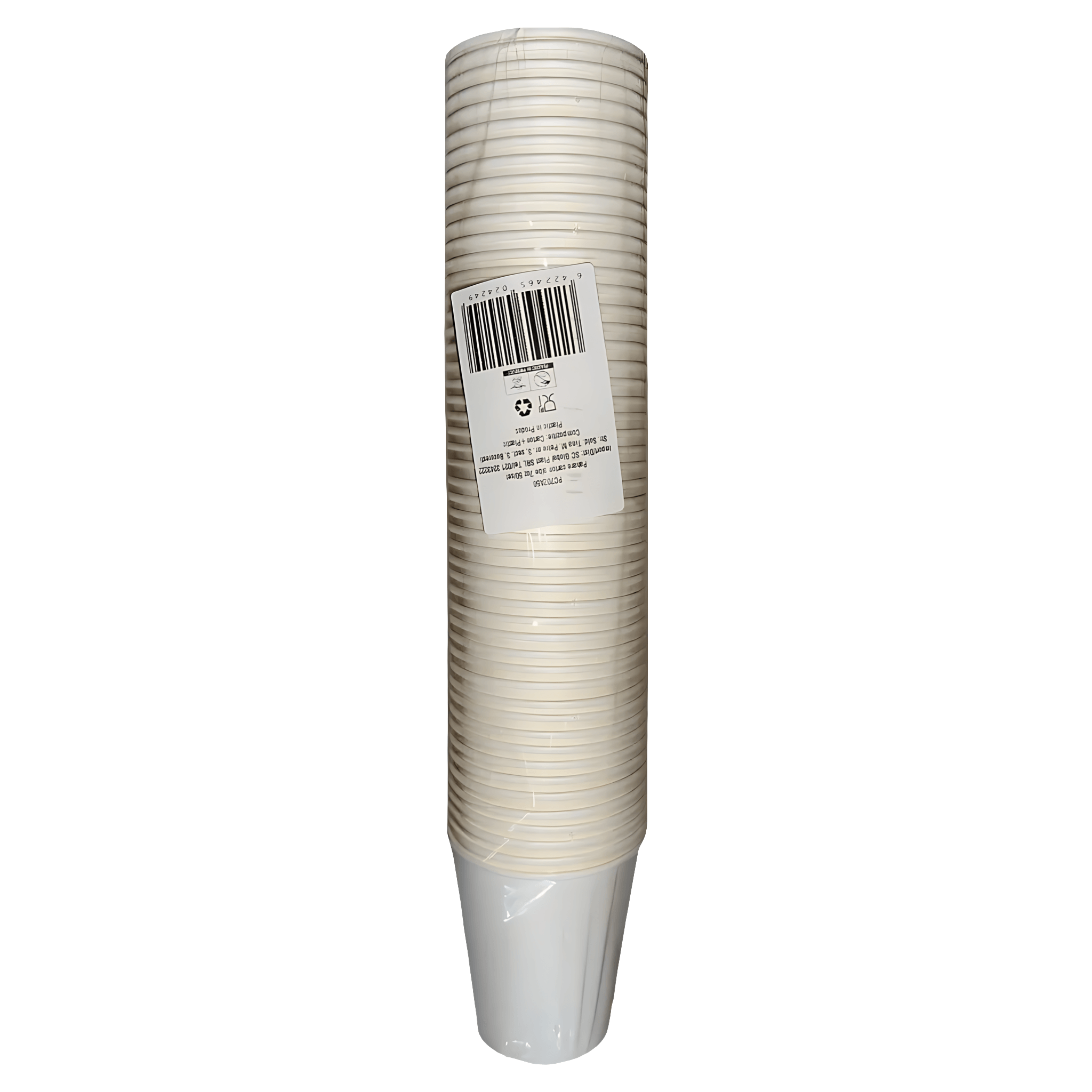 Set pahare de unica folosinta Zorex, 50 bucati, 240 ml, carton, alb
