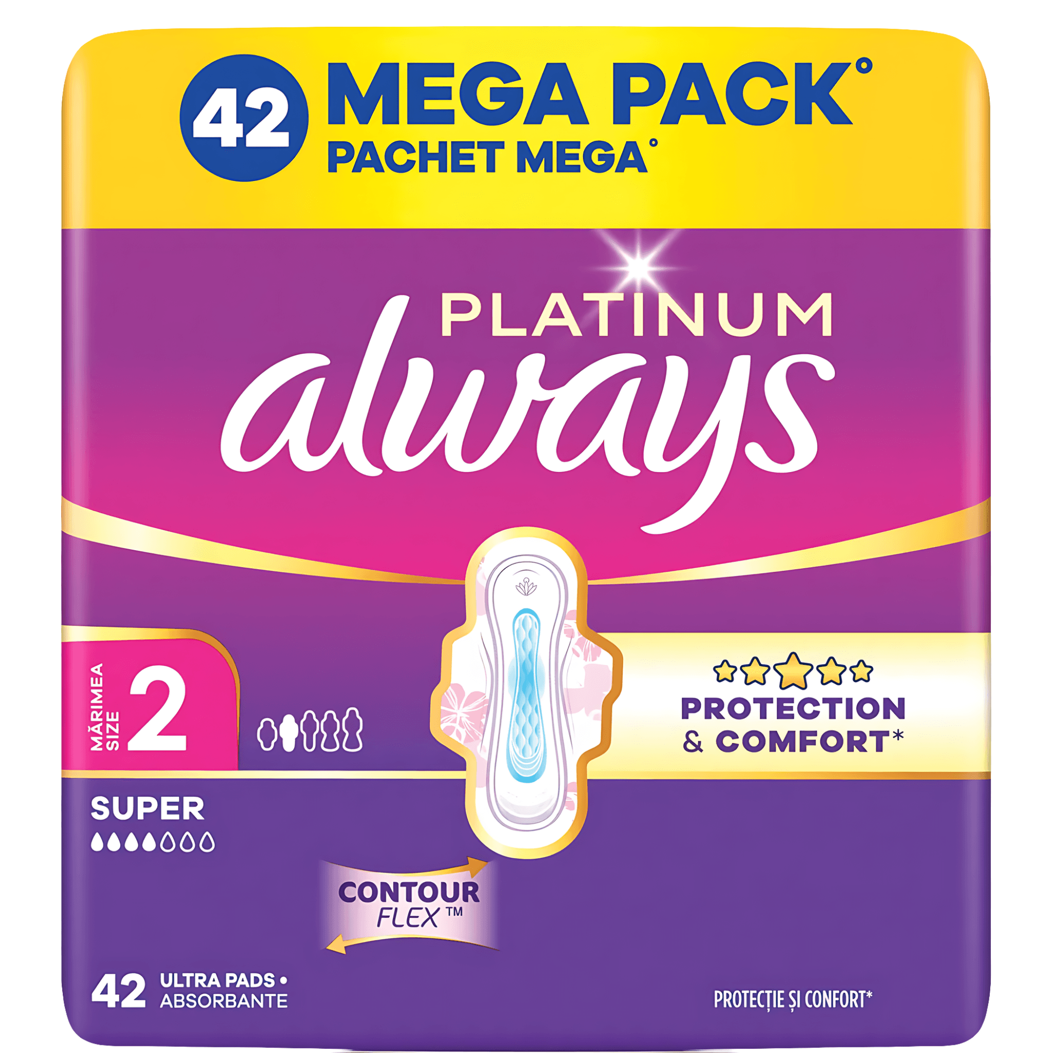 Absorbante Always Platinum Mega Pack, marimea 2, 42 bucati