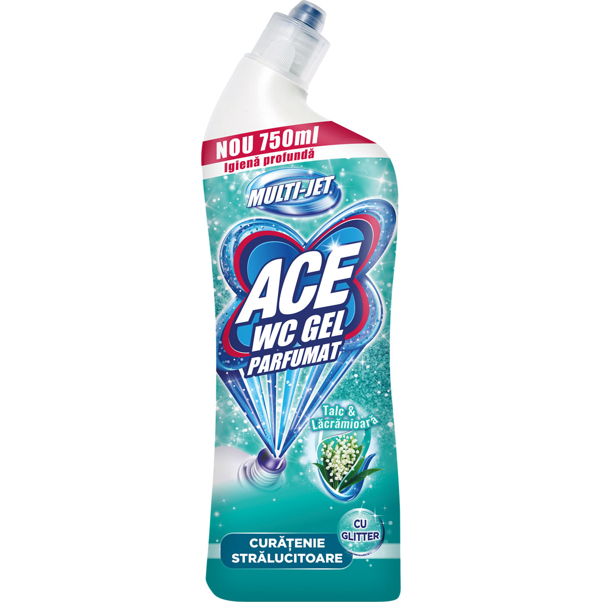 Gel wc parfumat Ace Glitter Talc & Lacramioara, 750 ml