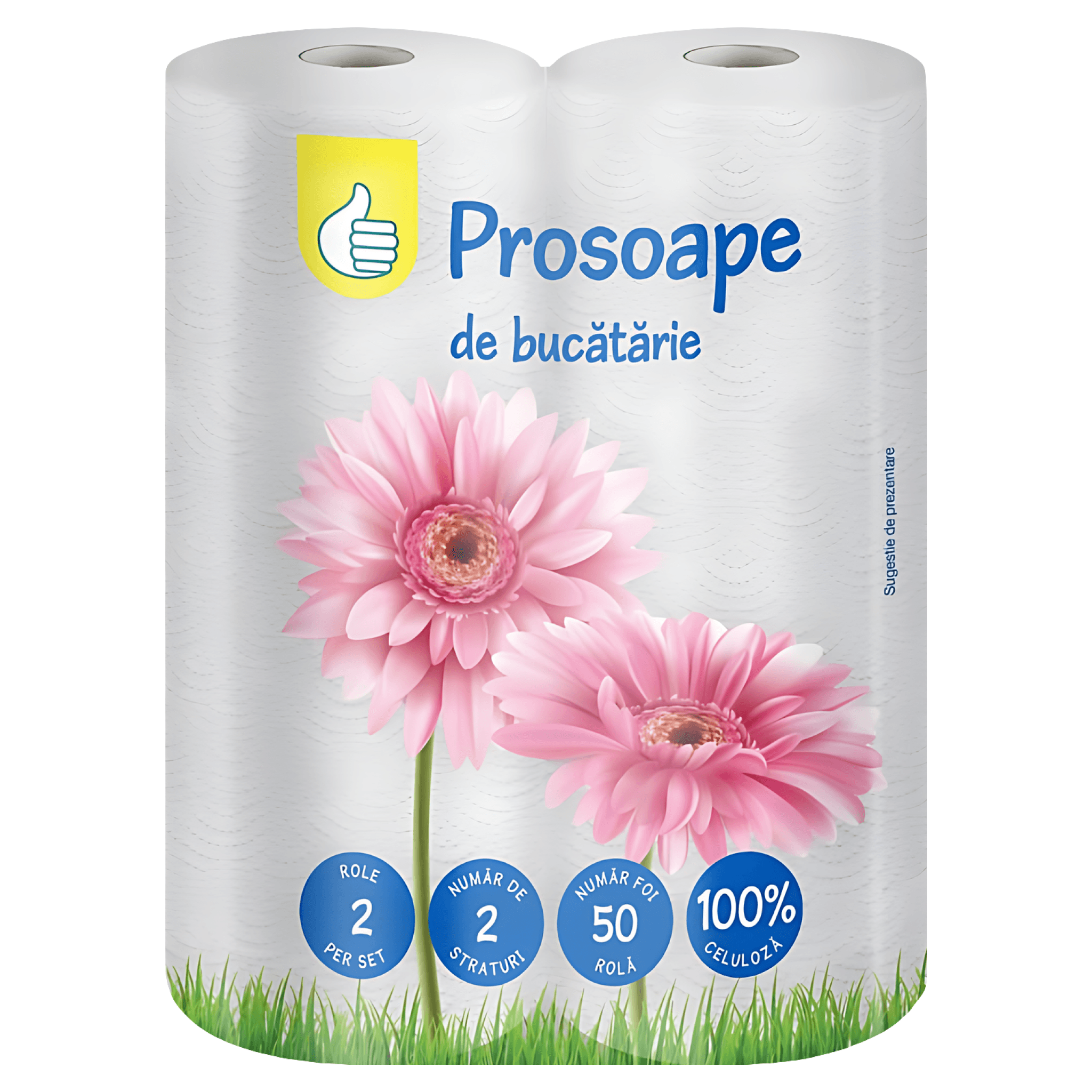 Pachet prosoape de hartie Pouce, 2 role, 2 straturi
