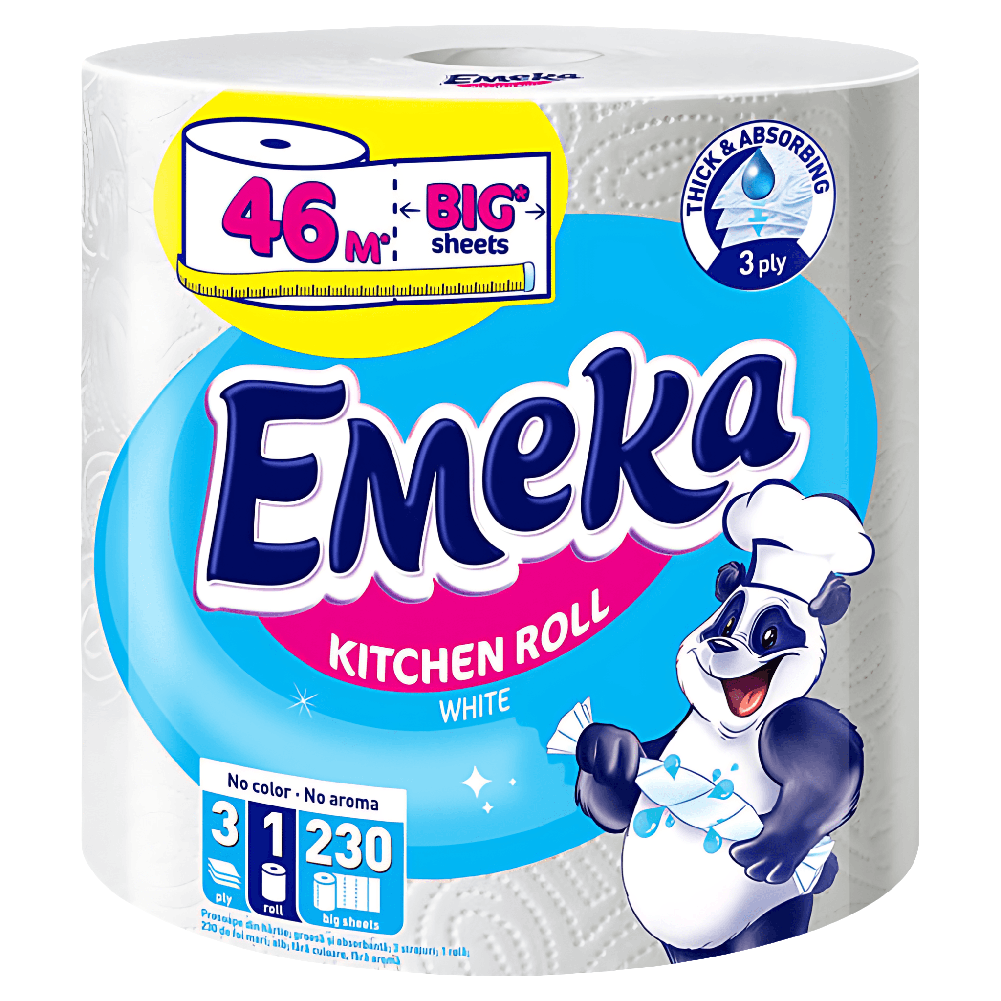 Monorola prosoape de hartie Emeka Kitchen Roll White, 3 straturi, 230 foi