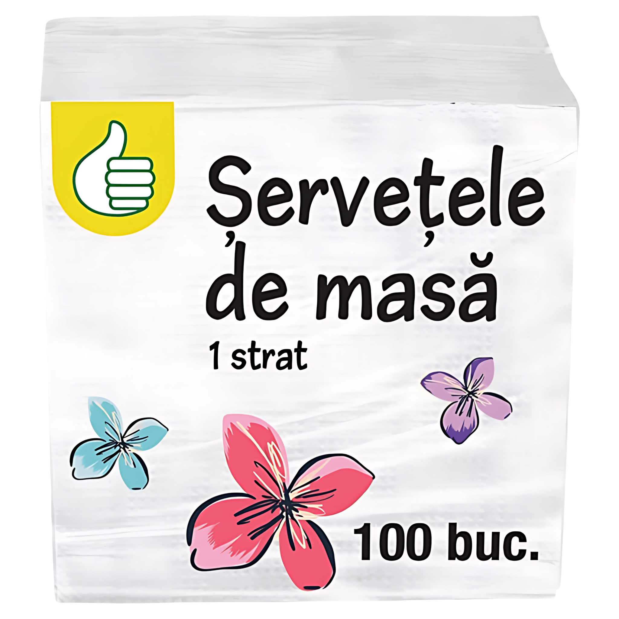 Servetele de masa Auchan, 1 strat, 100 servetele, 24 x 24cm