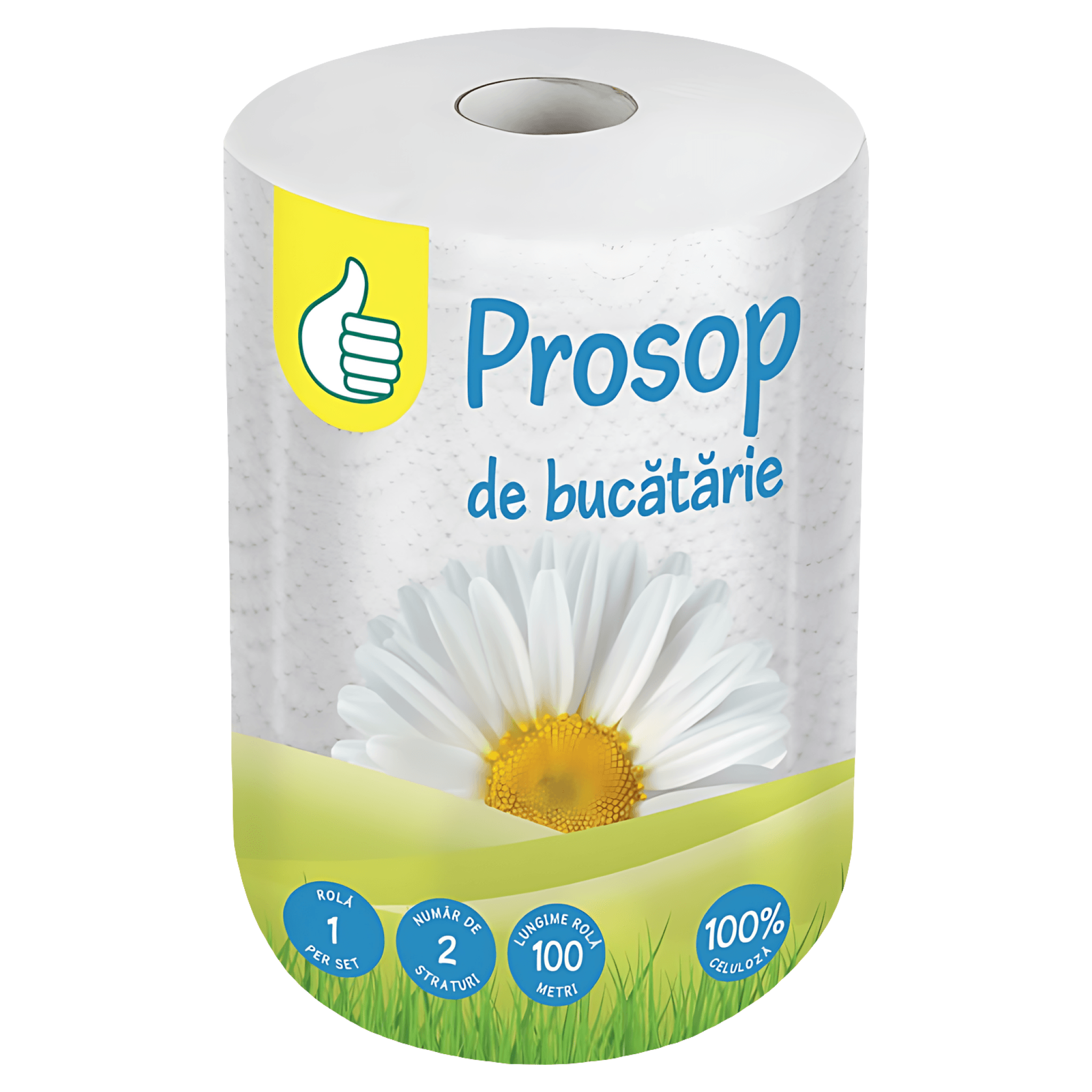Monorola de prosoape de bucatarie Auchan 100 m, 2 straturi