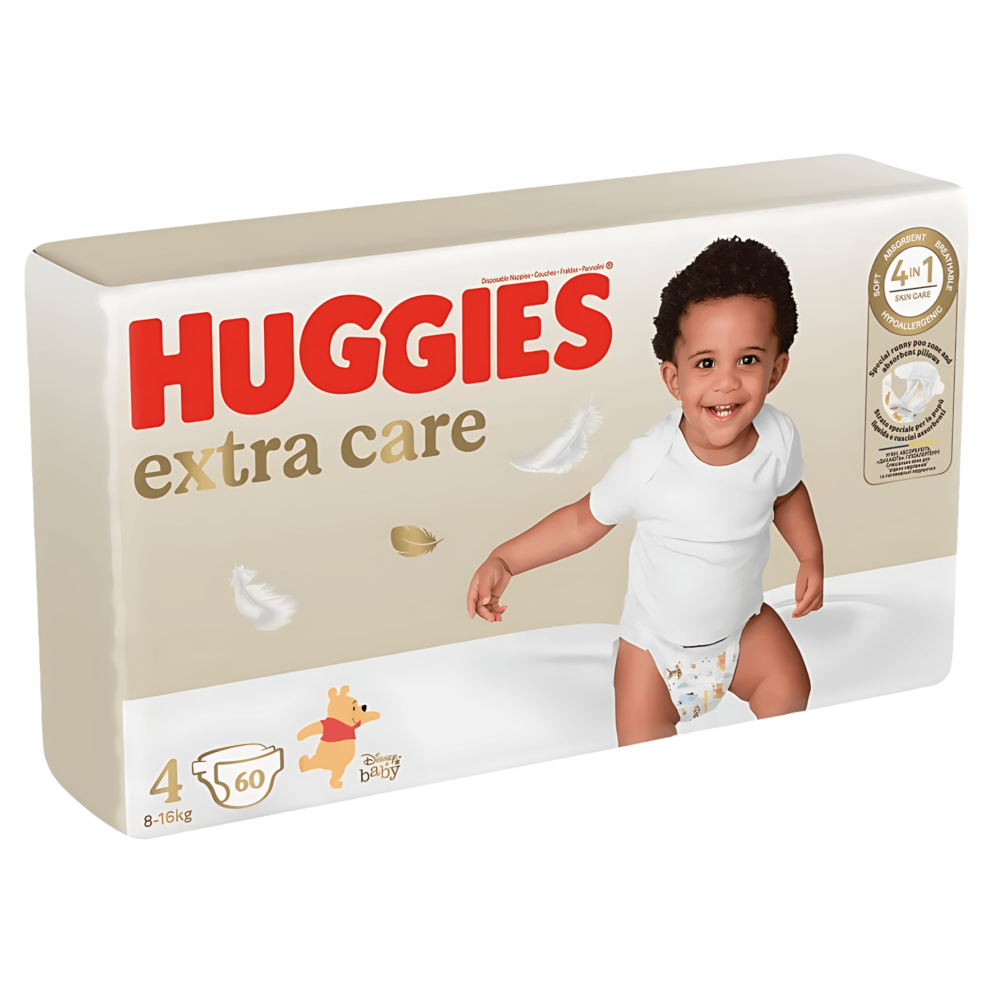 Scutece Huggies Extra Care Mega, marimea 4, 8 - 16 kg, 60 bucati