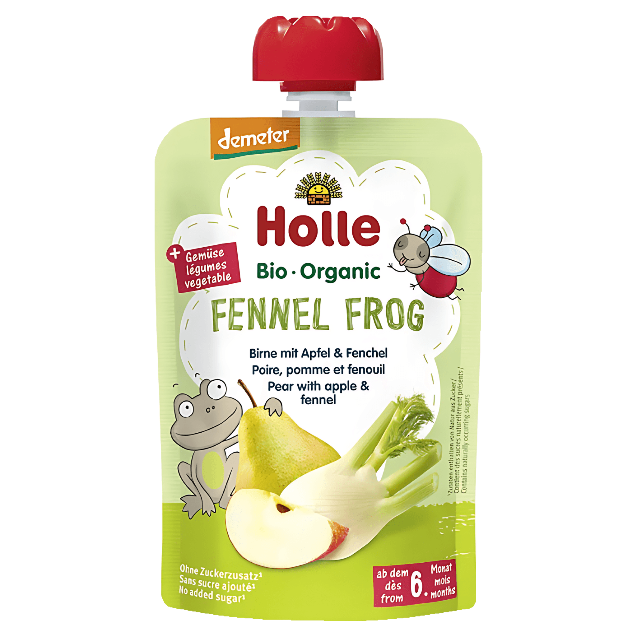 Piure de pere, mere si fenicul Holle Fennel, de la 6 luni, 100 g