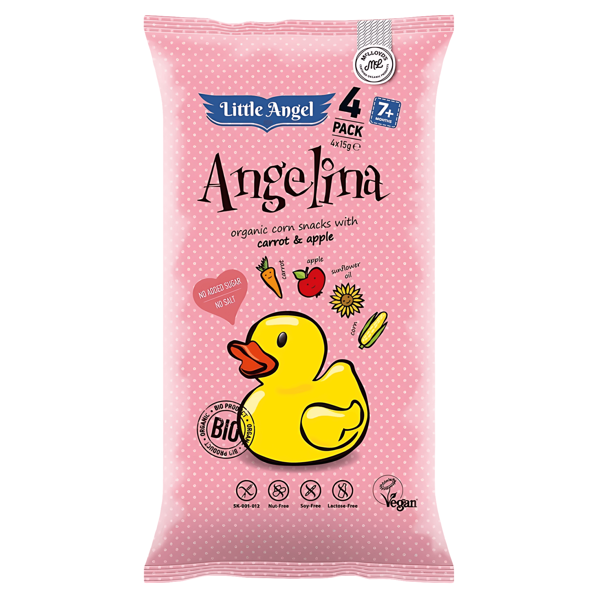 Pufuleti eco cu mar si morcov Angelina, de la 7 luni, 4 x 15g