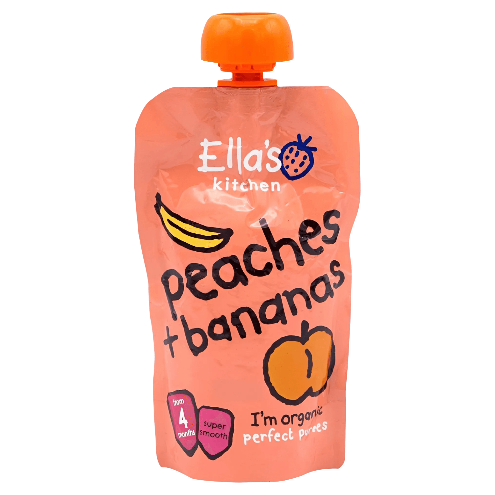 Piure cu piersica si banana Ella's Kitchen, de la 4 luni, 120 g