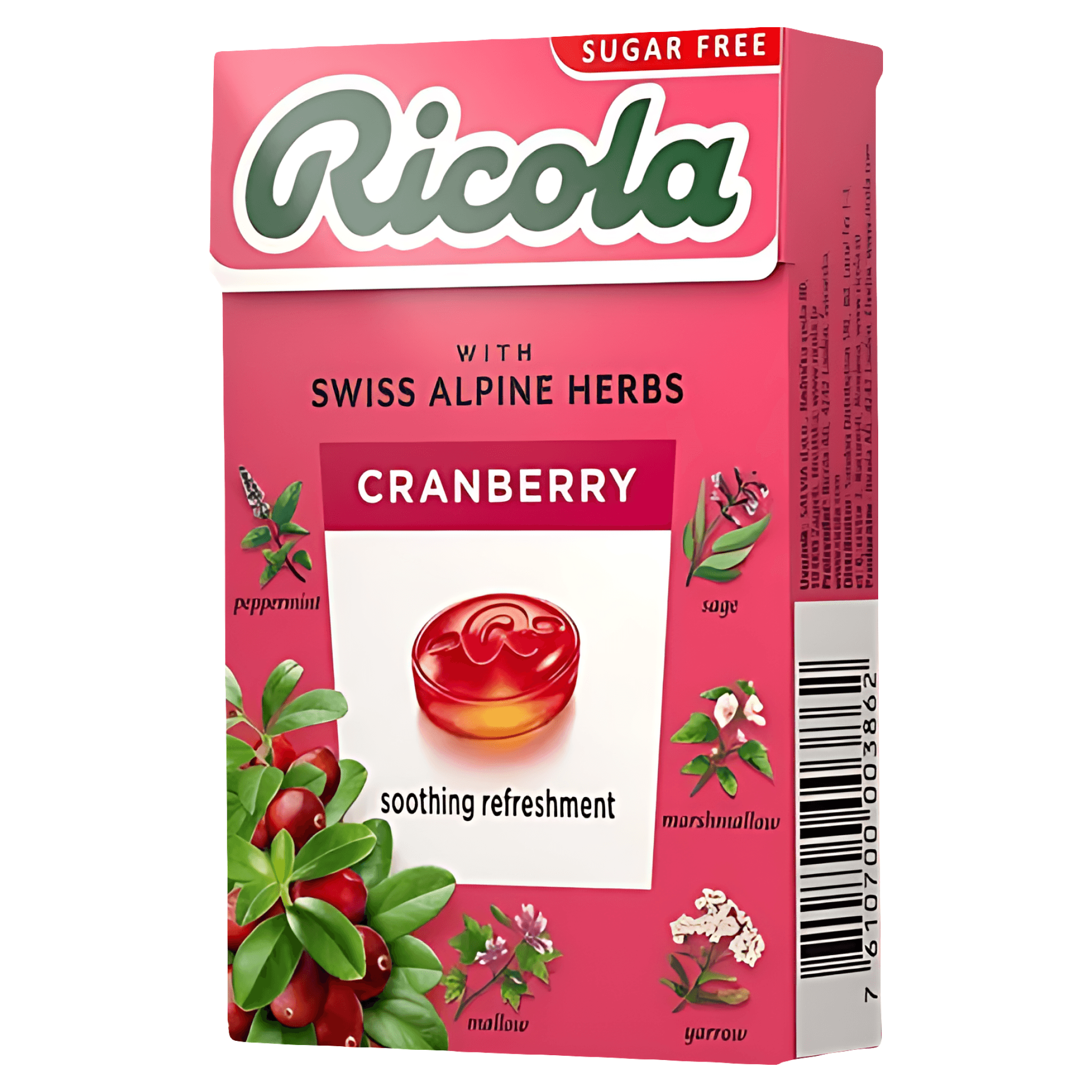 Dropsuri Ricola Cranberry, fara zahar, 40 g