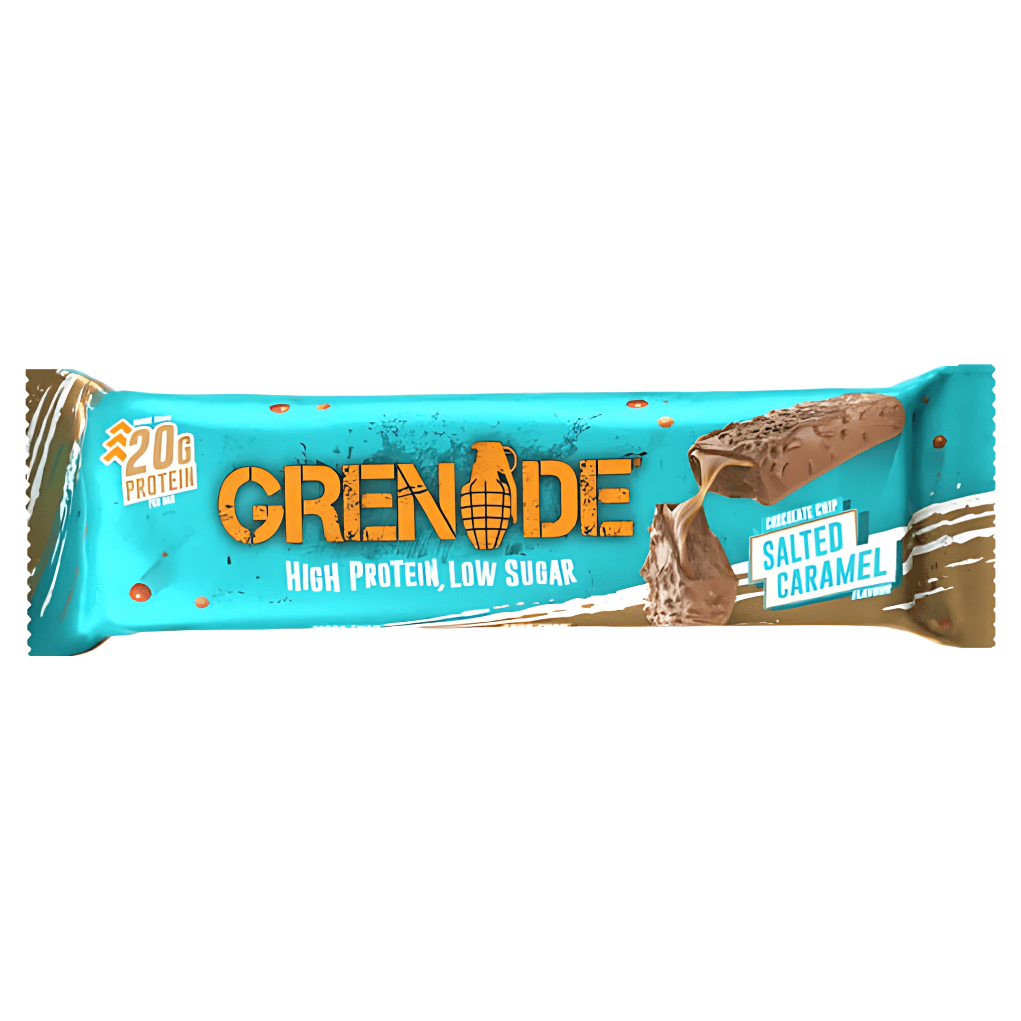 Baton proteic cu aroma de caramel sarat Grenade Chocolate Chip, 60 g