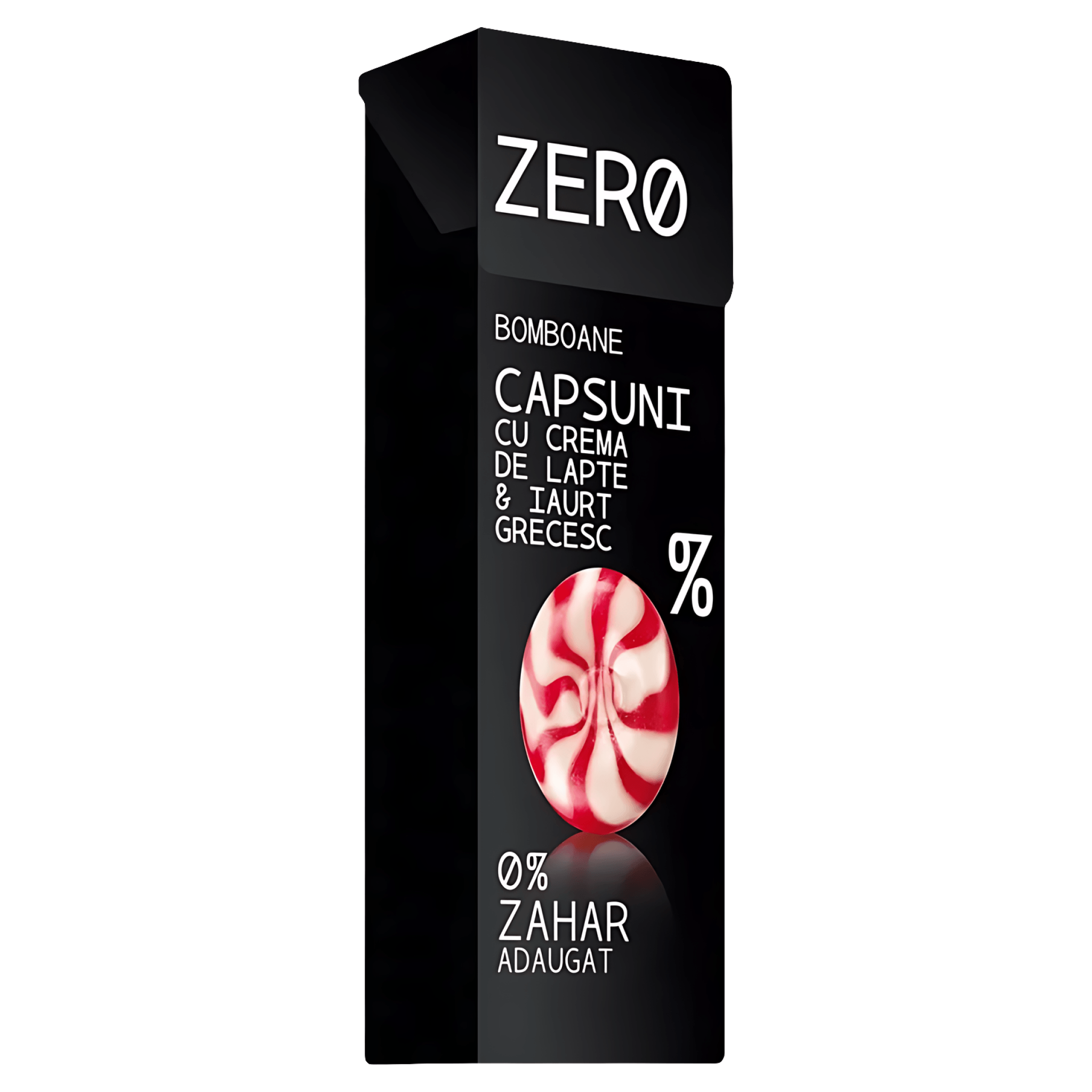 Bomboane cu gust de capsuni si crema de lapte Zero, 32 g