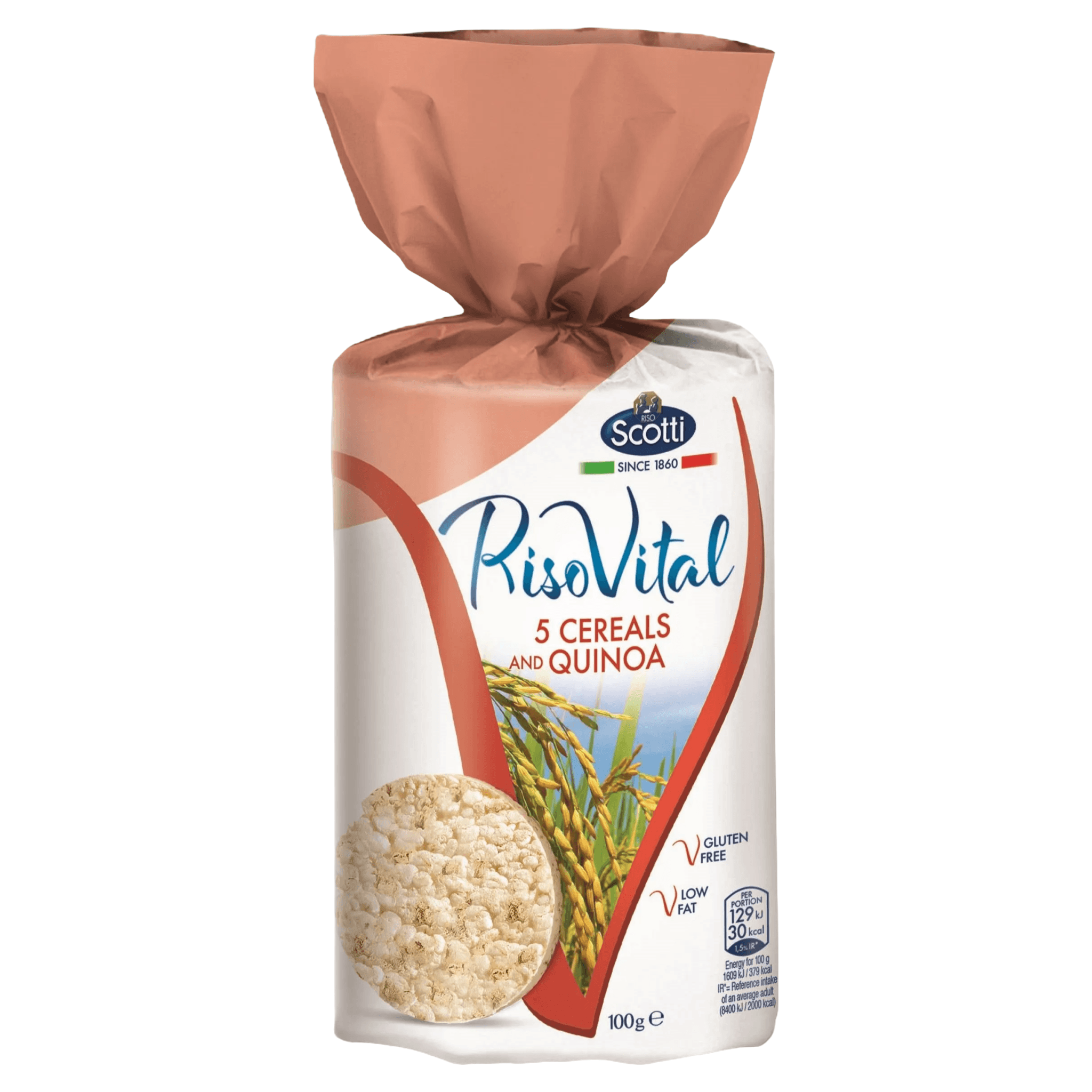 Rondele cu 5 cereale si quinoa fara gluten Riso Scotti Riso Vital, 100 g