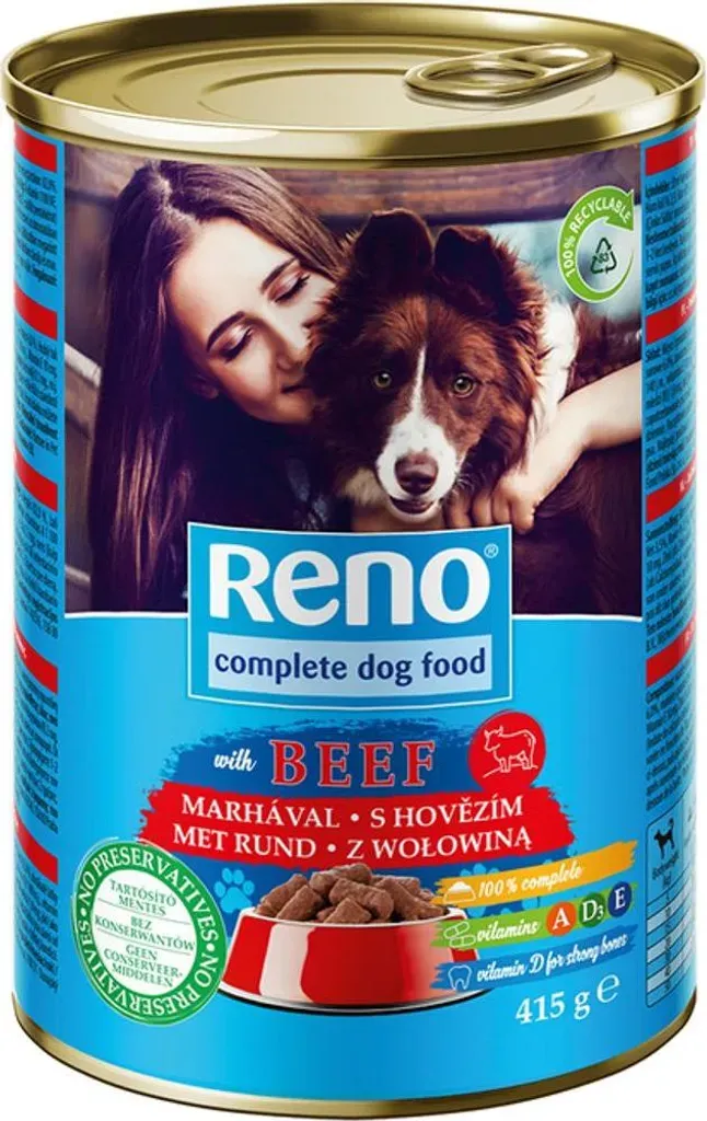 Hrana umeda pentru caini Reno cu vita 415 g