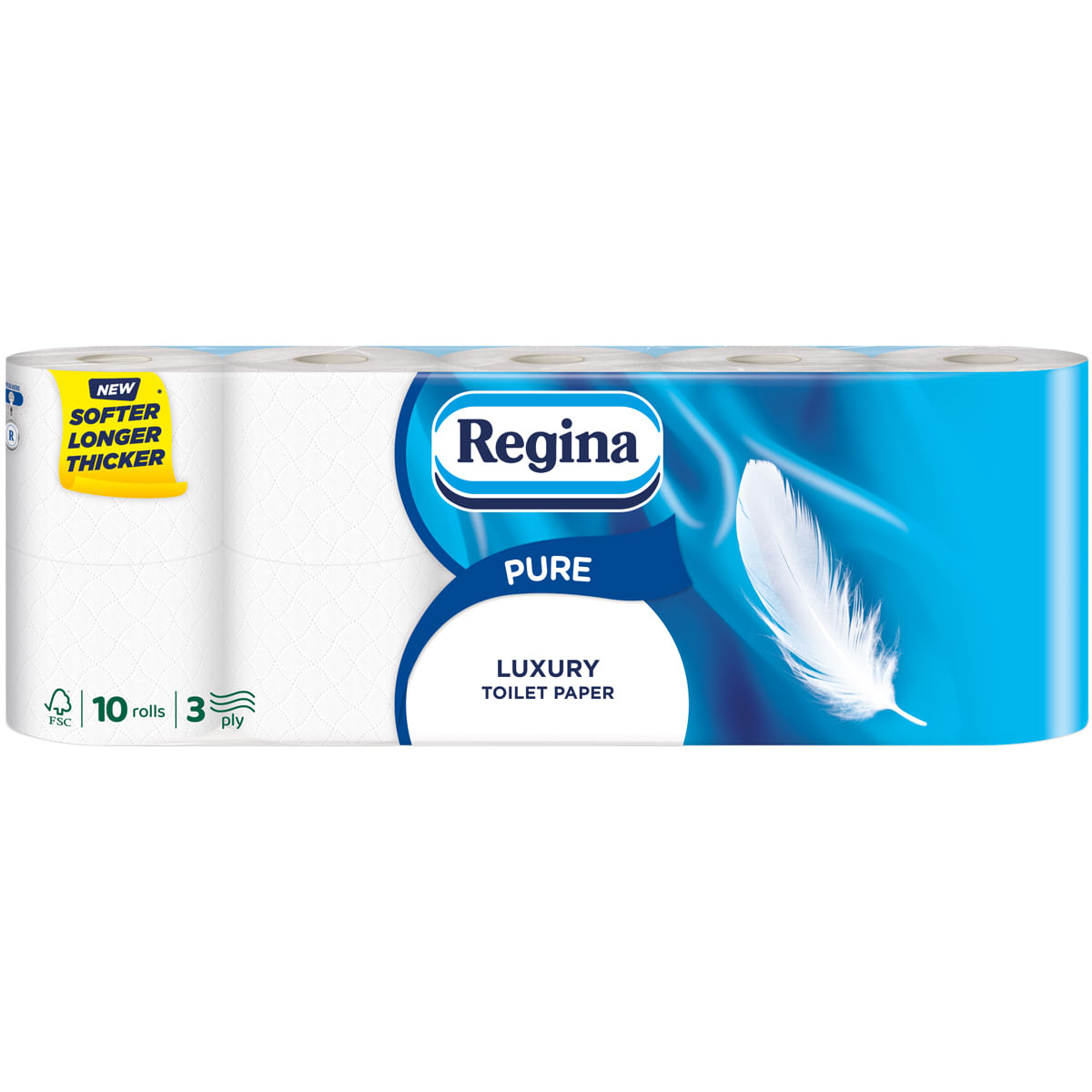Hartie igienica Regina Pure, 10 role, 3 straturi