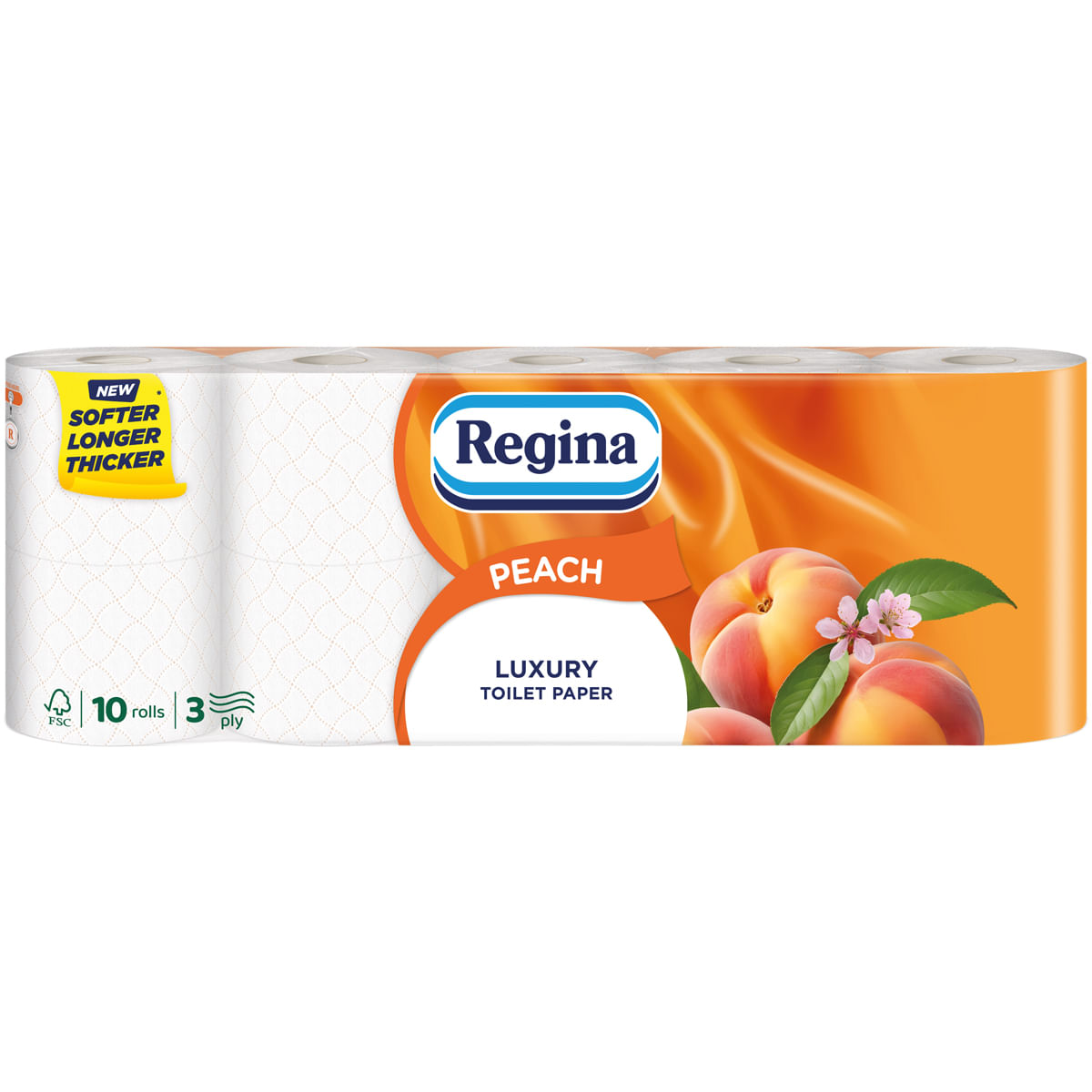 Hartie igienica Regina Peach, 10 role, 3 straturi
