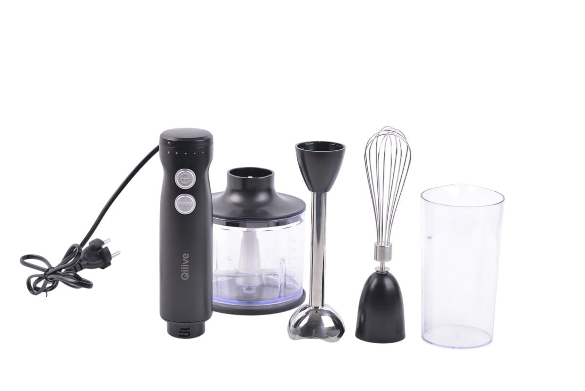 Mixer vertical cu accesorii Qilive Q.5716, 1000W, functie Turbo, negru