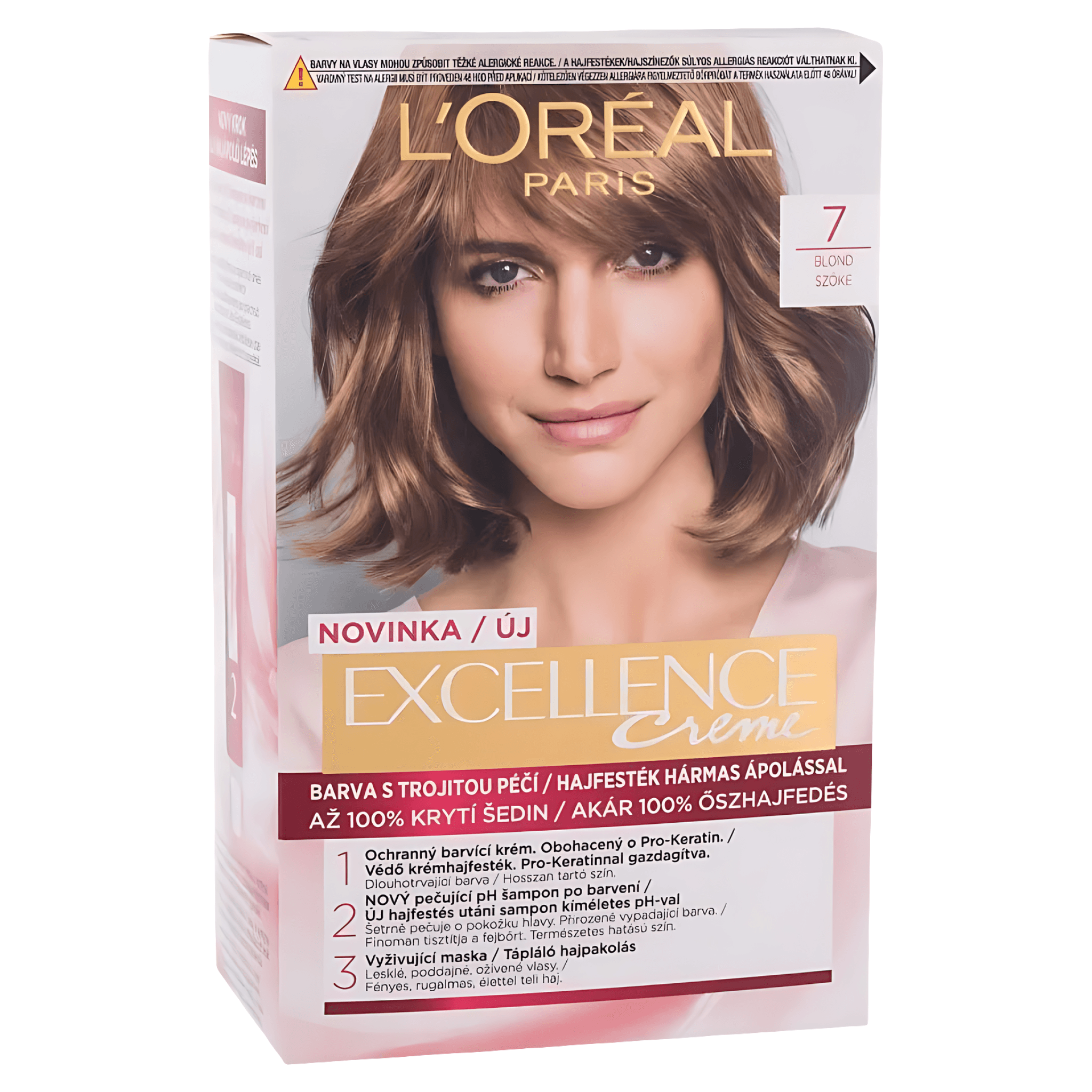 Vopsea de par permanenta cu amoniac L'Oreal Paris Excellence Creme 7 Blond