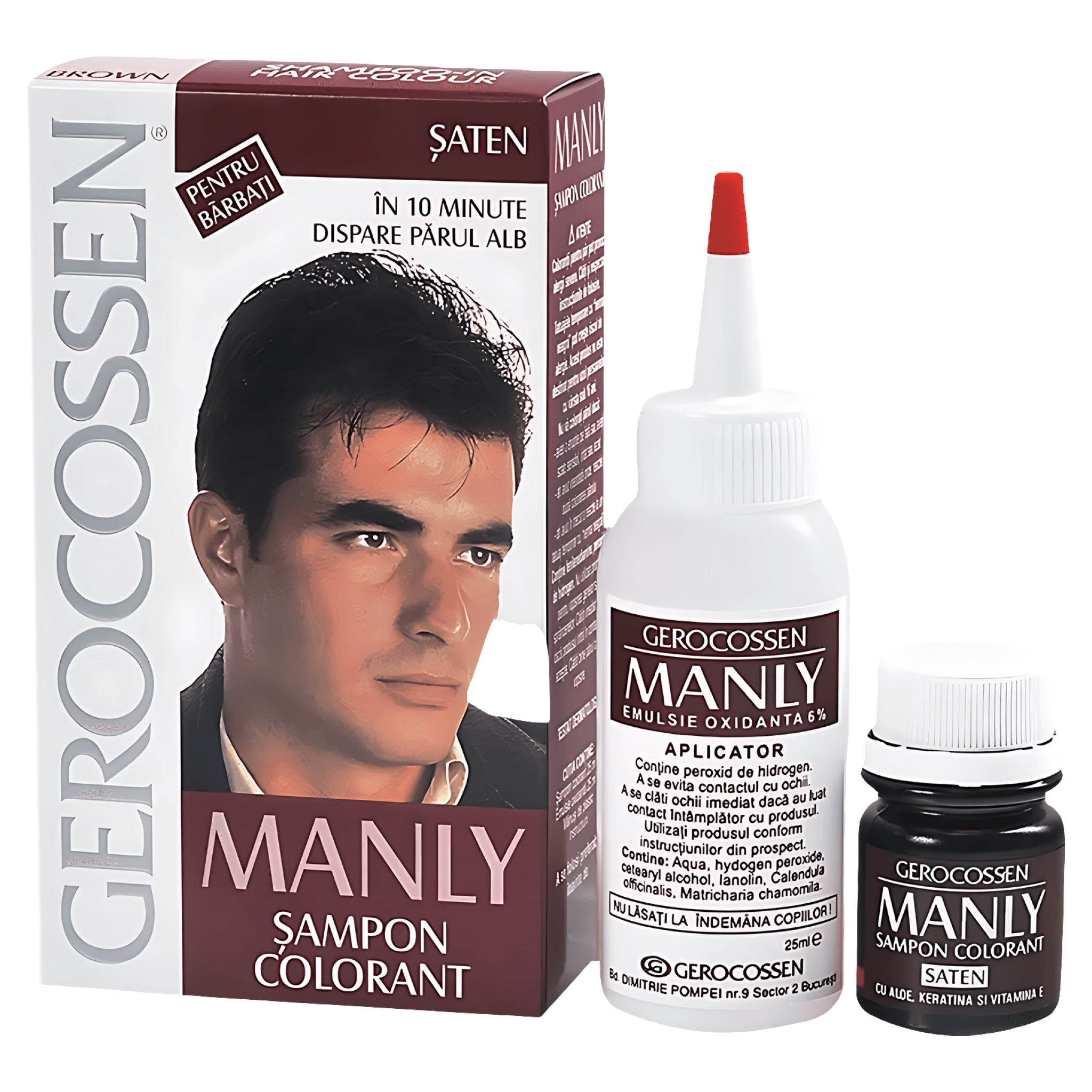 Sampon colorant pentru barbati Manly Saten, 25 ml