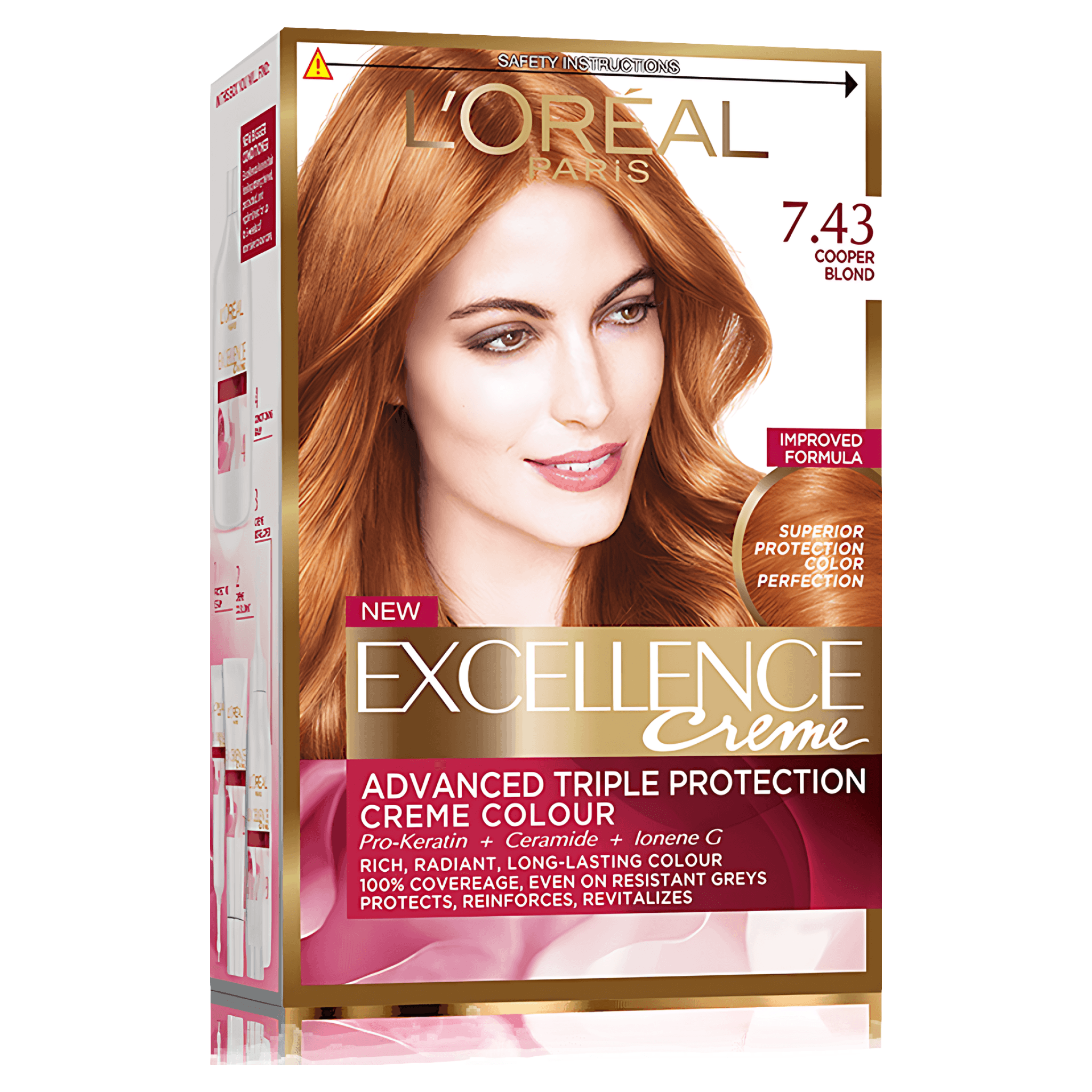 Vopsea de par permanenta L'Oreal Excellence Creme 7.43 Copper Blonde