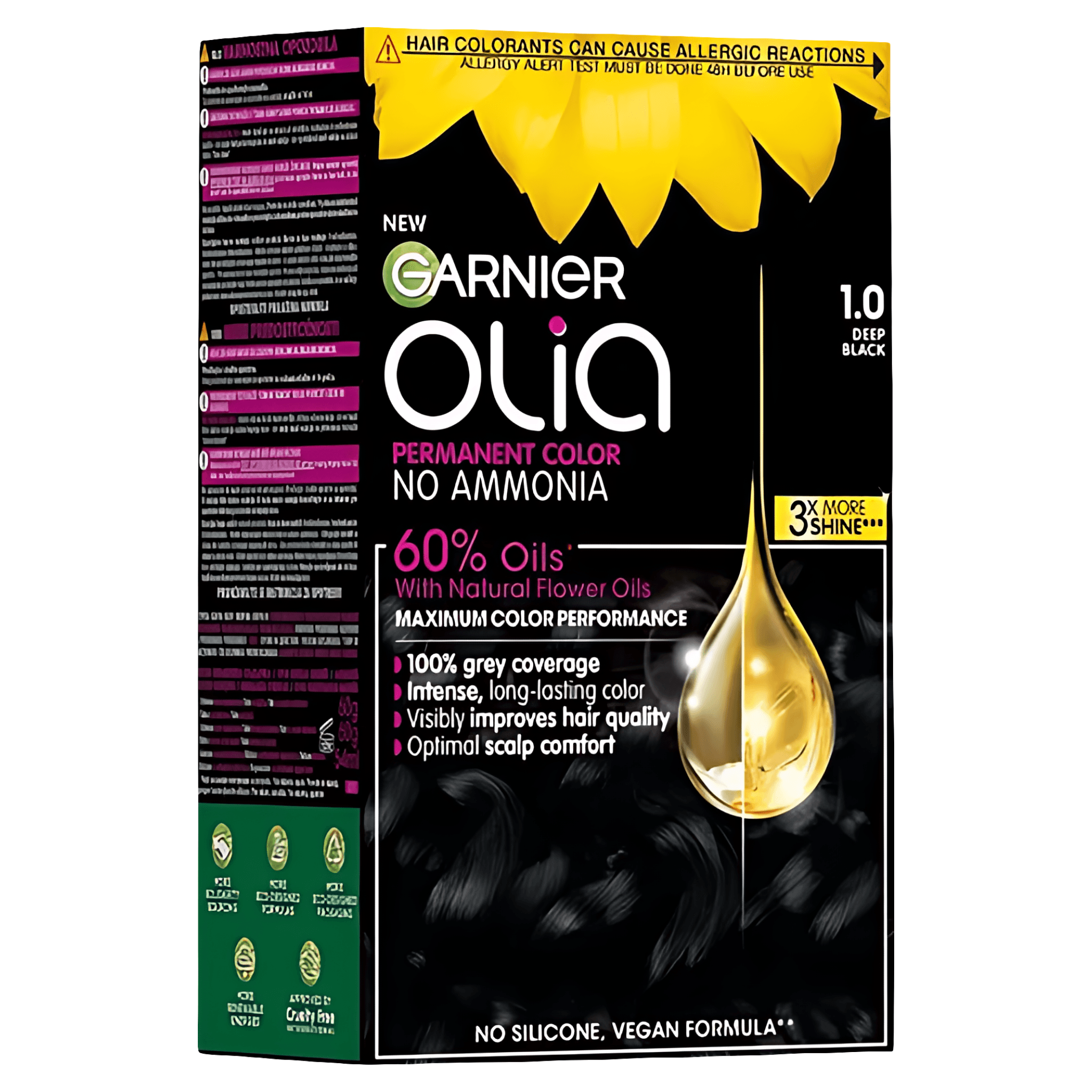 Vopsea permanenta pentru par Garnier Olia, 1.0 negru intens