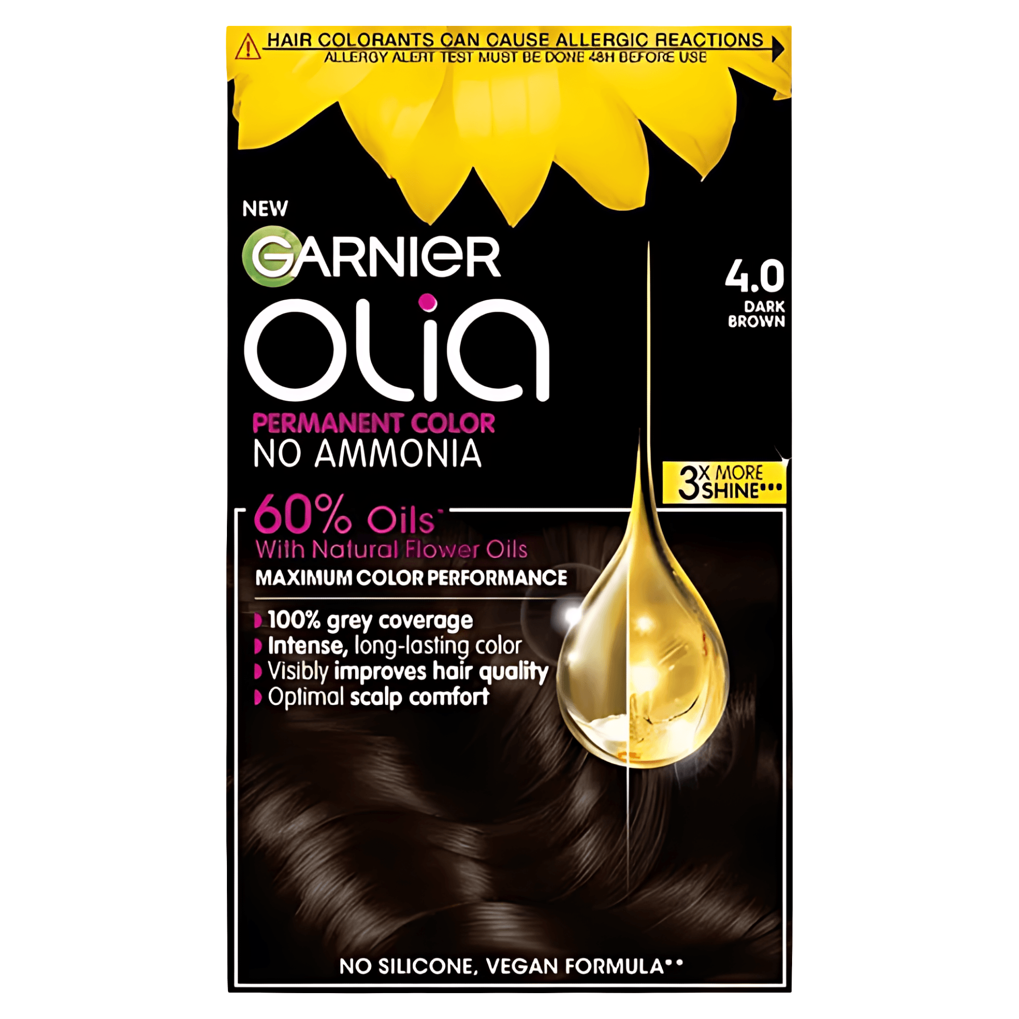 Vopsea permanenta pentru par Garnier Olia, 4.0 saten natural