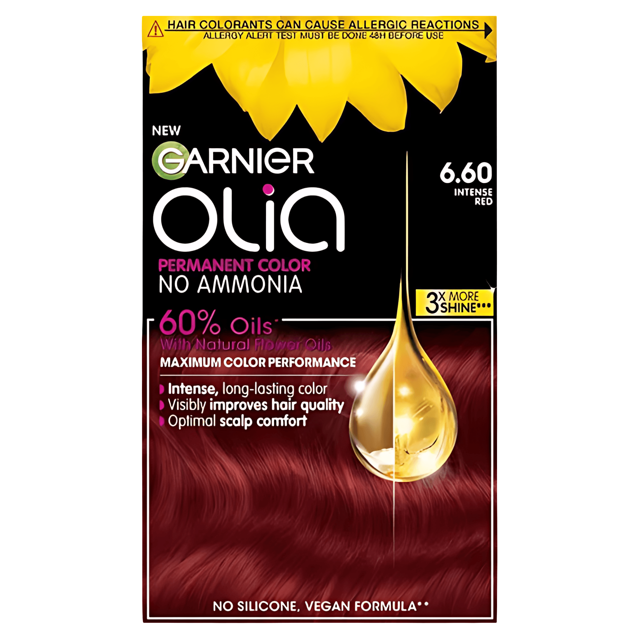Vopsea permanenta pentru par Garnier Olia, 6.60 rosu intens