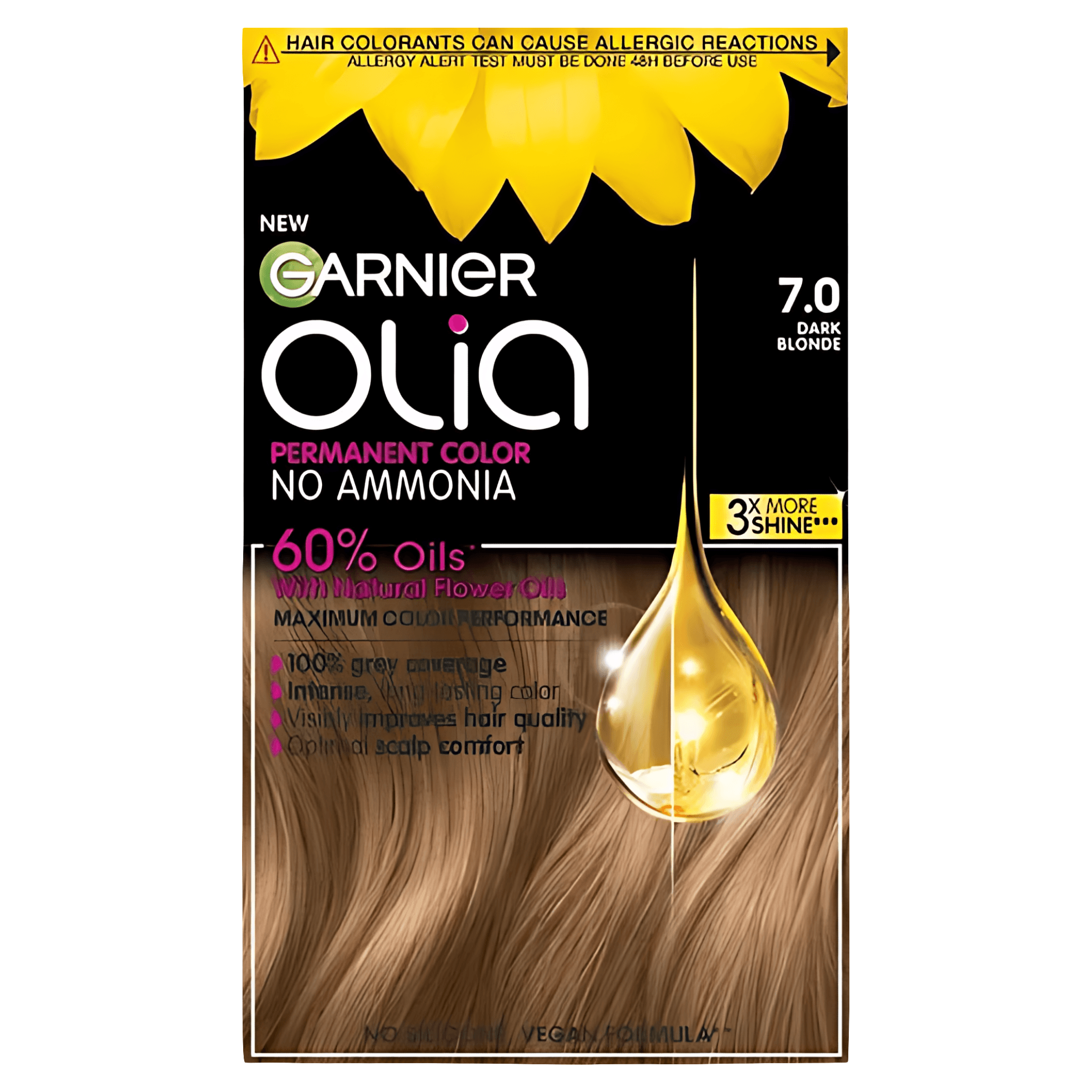 Vopsea permanenta pentru par Garnier Olia, 7.0 blond inchis