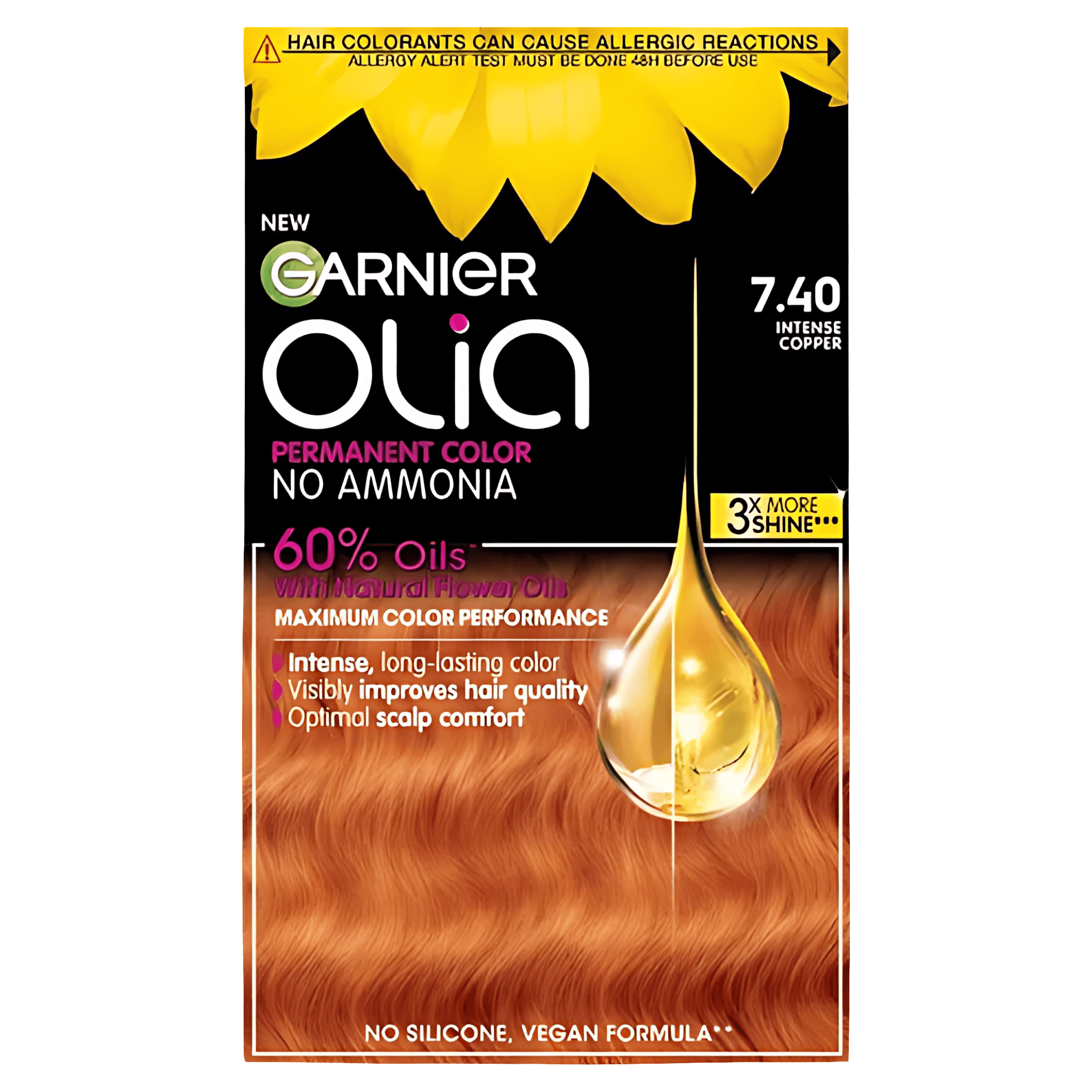 Vopsea permanenta pentru par Garnier Olia, 7.40 aramiu intens