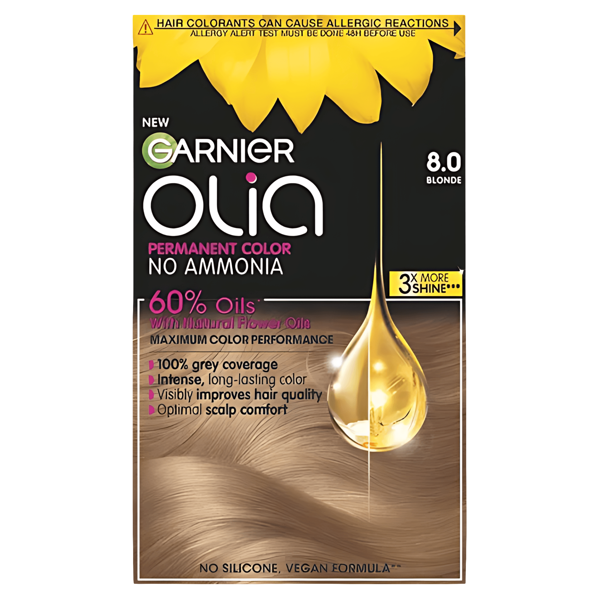 Vopsea permanenta pentru par Garnier Olia, 8.0 blond luminos