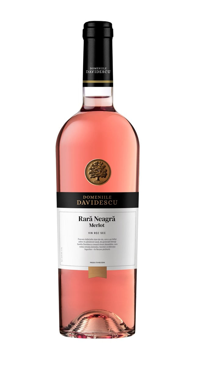 Vin rose sec Domeniile Davidescu, Rara Neagra si Merlot, 0.75 l