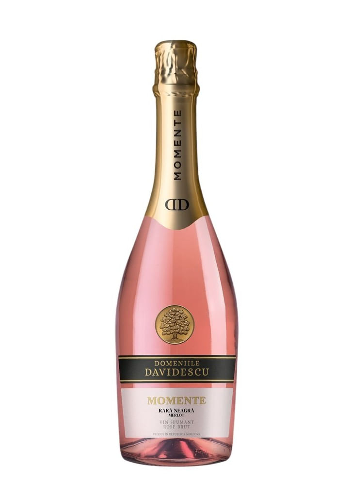 Vin spumant rose brut Domeniile Davidescu, Rara Neagra si Merlot, 0.75 l