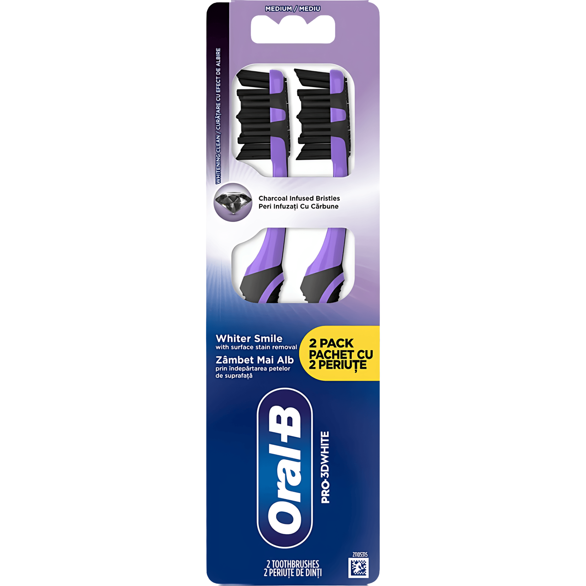 Periuta de dinti Oral-B 3D White, 2 bucati