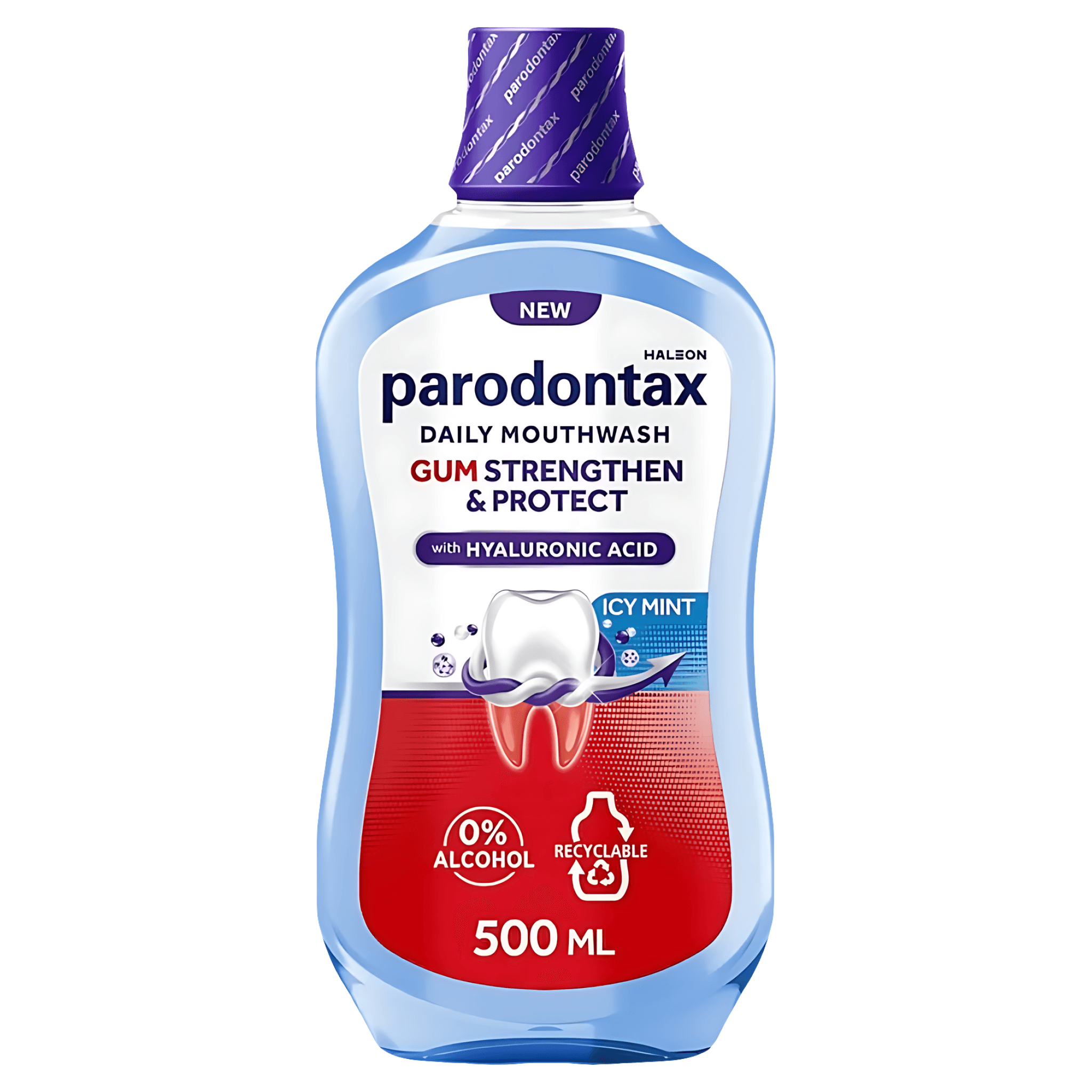 Apa de gura cu fluor Parodontax Gum Stregthen Protect Icy Mint, 500 ml