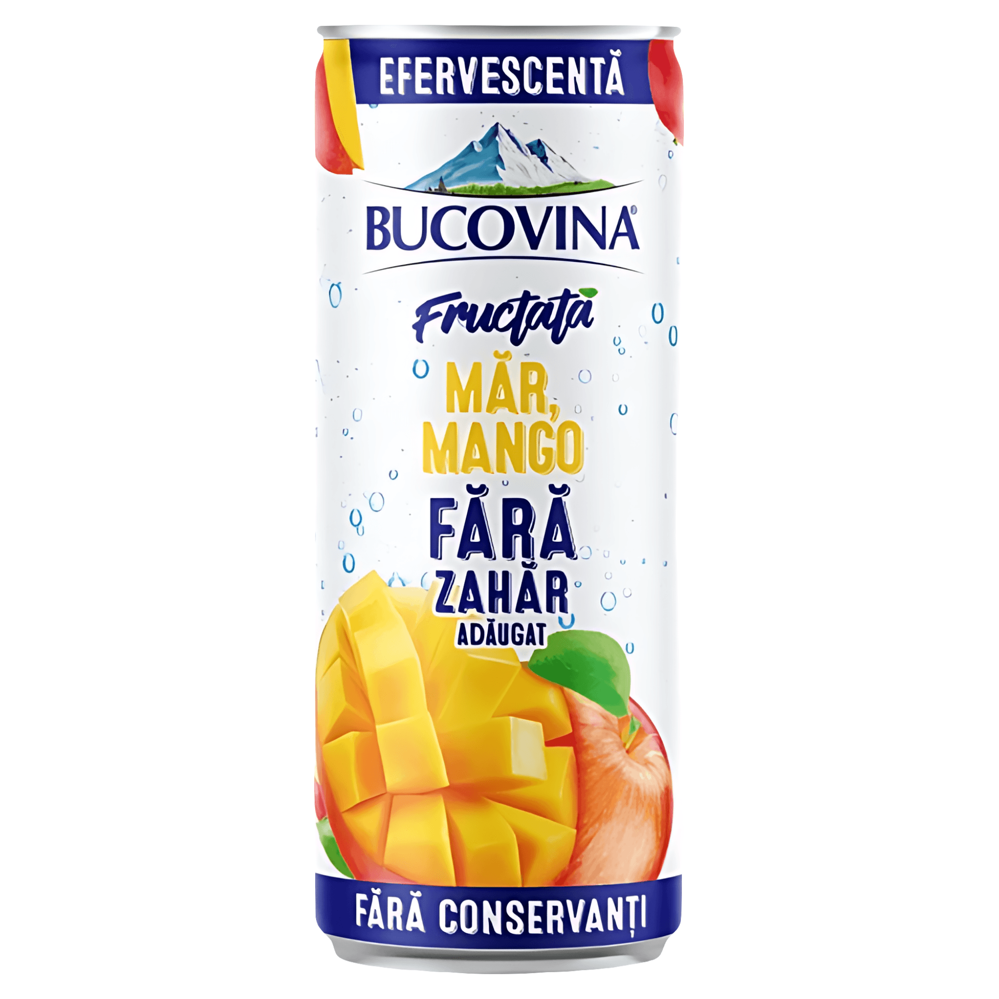 Apa minerala fructata cu aroma de mar si mango Bucovina, 0.33 l