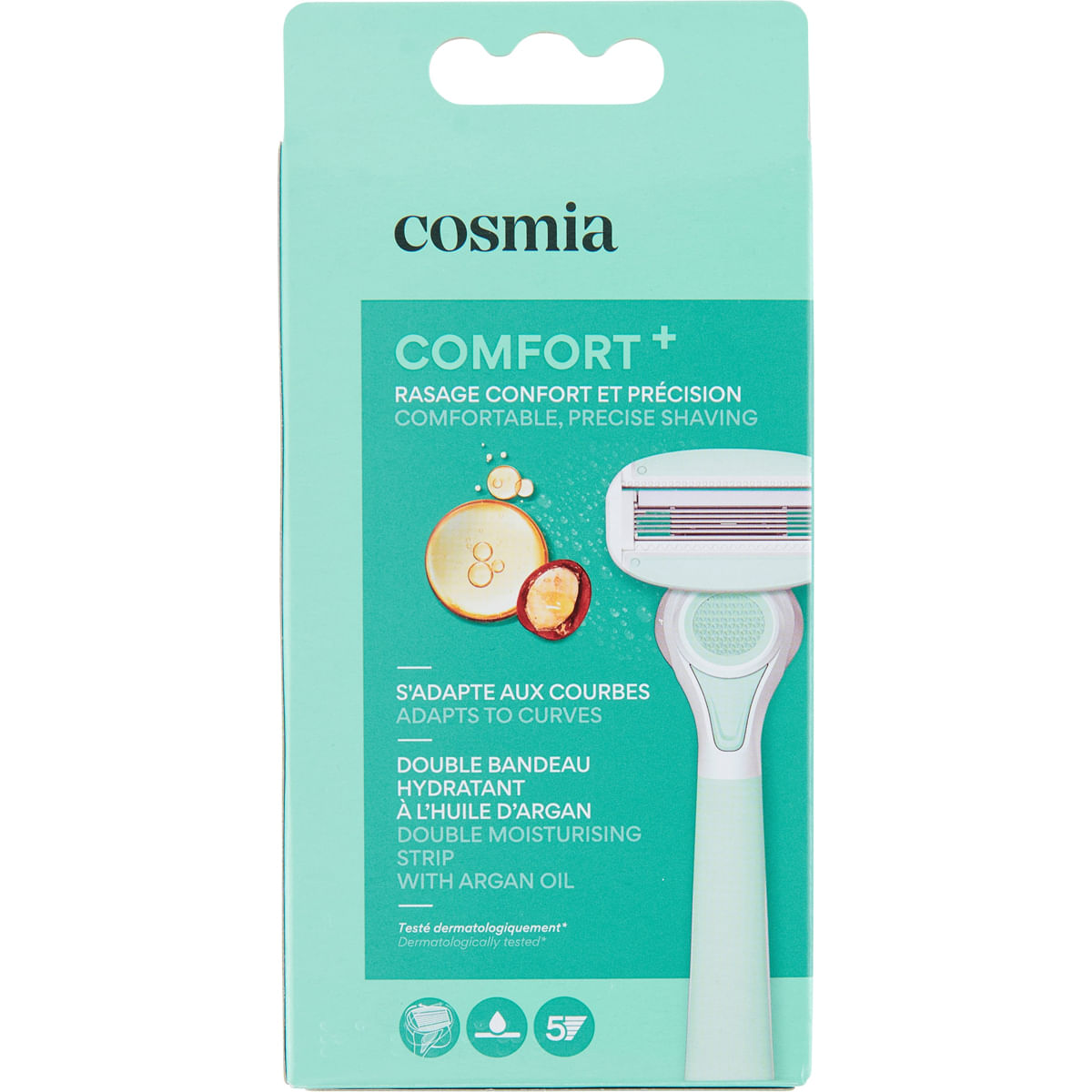 Aparat de ras cu ulei de argan Cosmia Comfort, 1 bucata, 5 lame