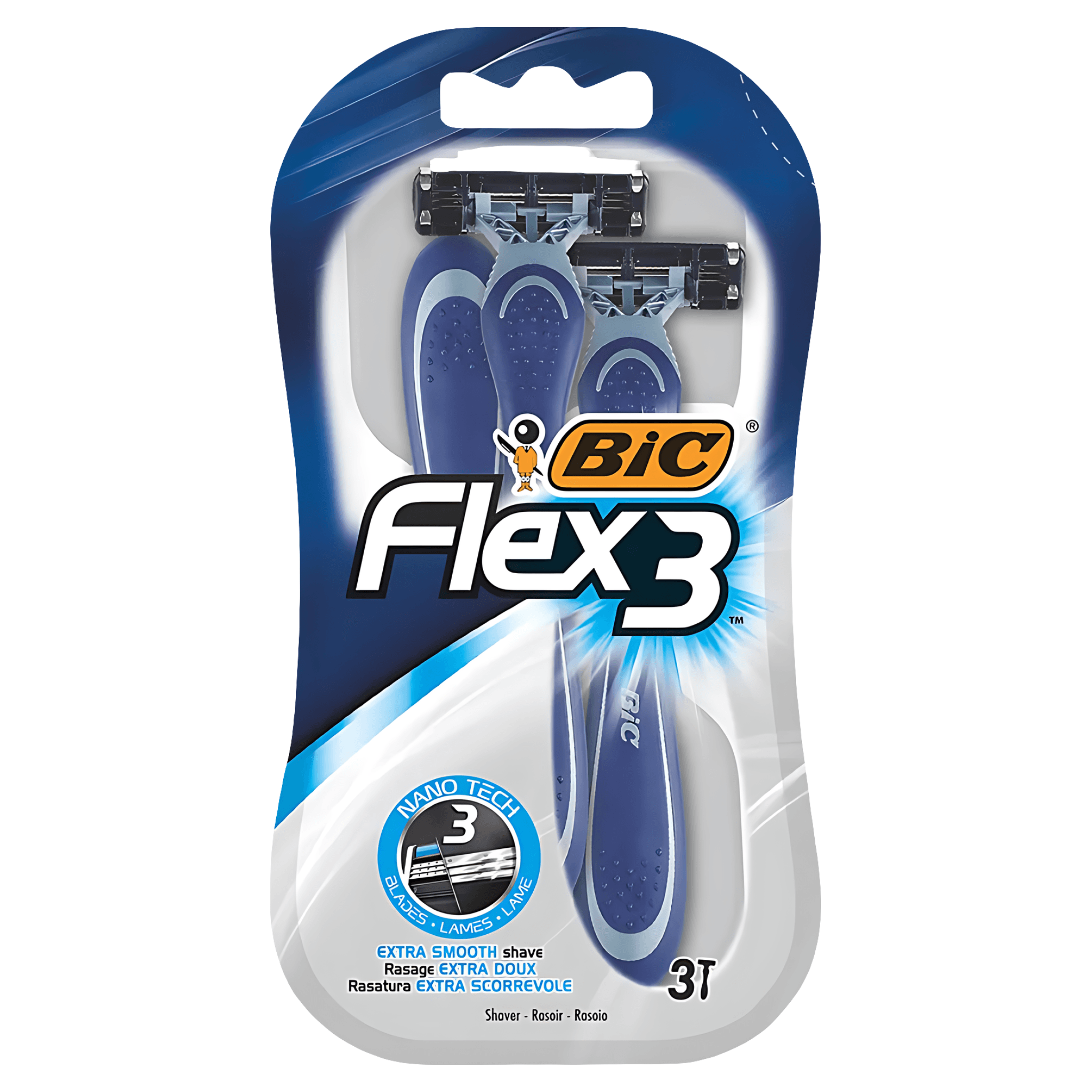 Aparat de ras dispozabil pentru barbati Bic Flex3 cu 3 lame, pachet 3 bucati