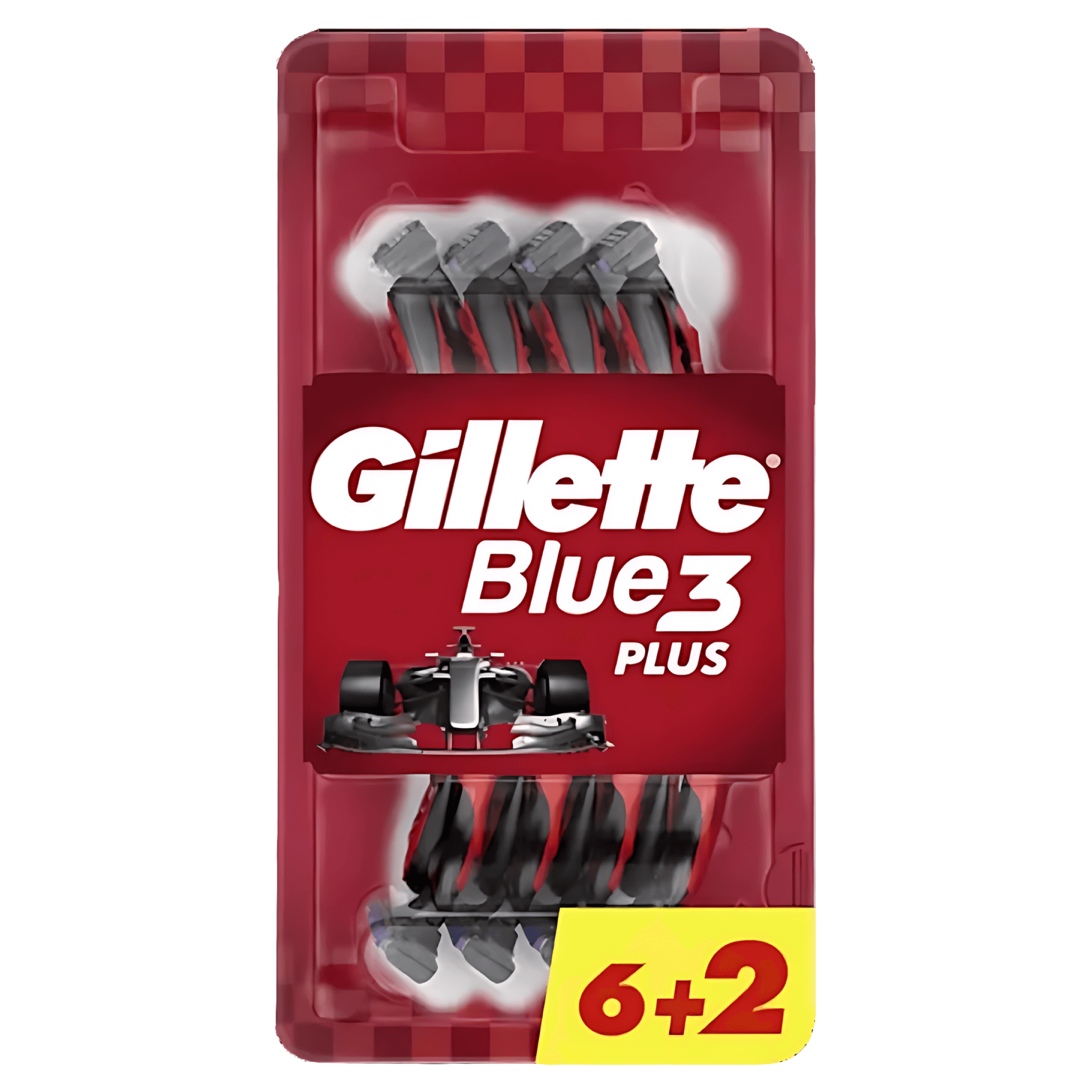 Aparat de ras Gillette Blue3 Plus Red, 8 buc