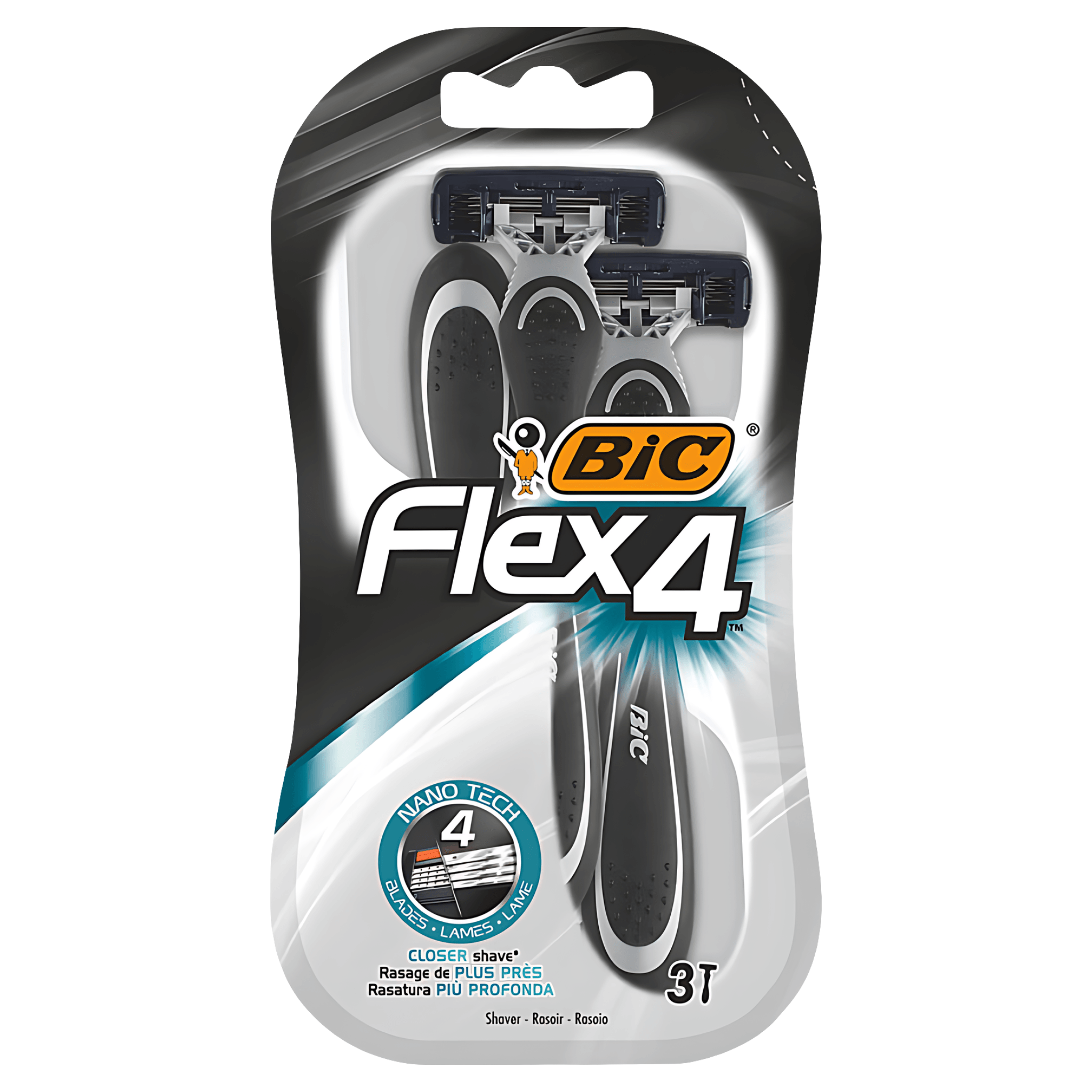 Aparat de ras dispozabil pentru barbati Bic Flex4 cu 4 lame, pachet 3 bucati