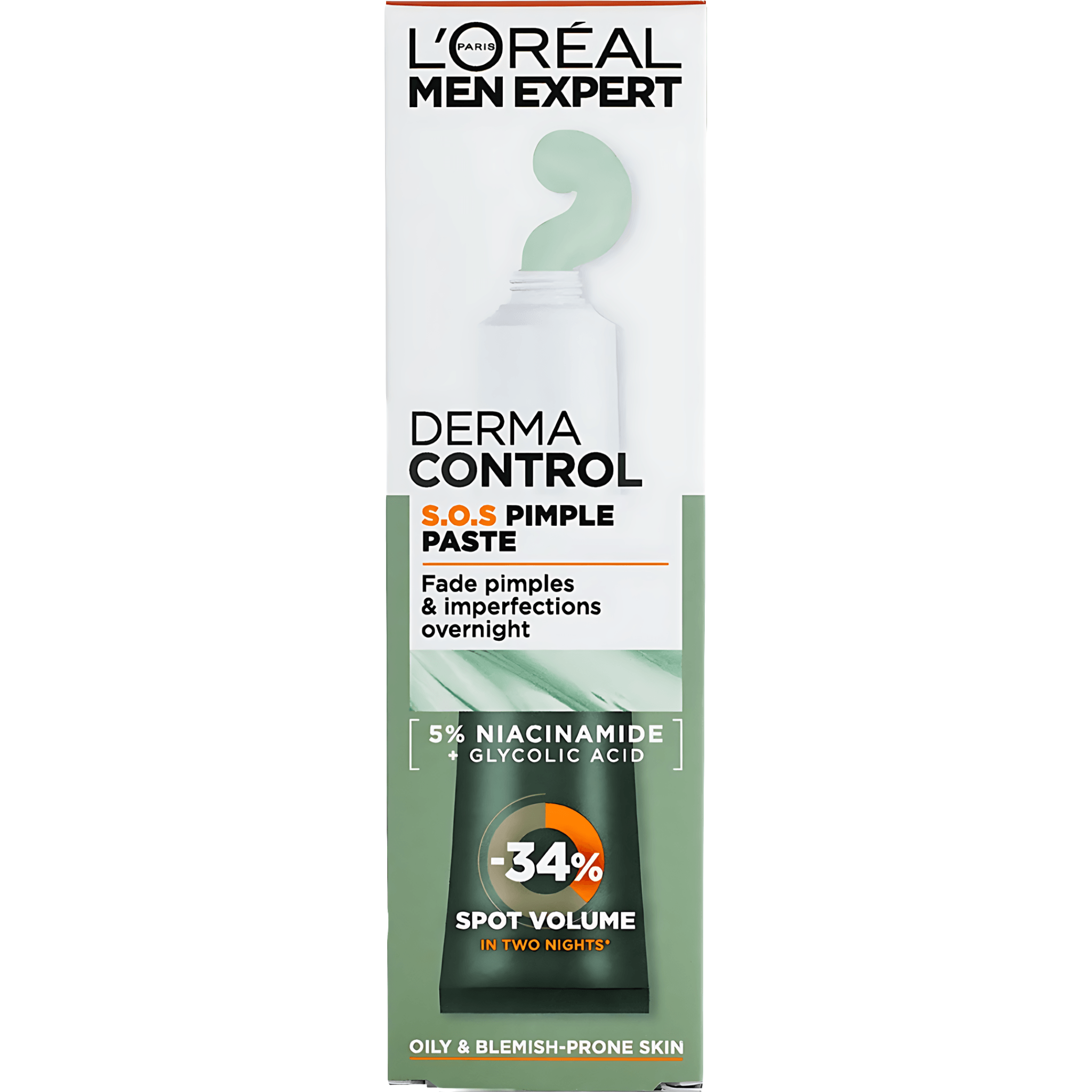 Crema cu textura de pasta L'Oreal Paris Men Expert Derma Control S.O.S. Pimple Paste, 45 ml