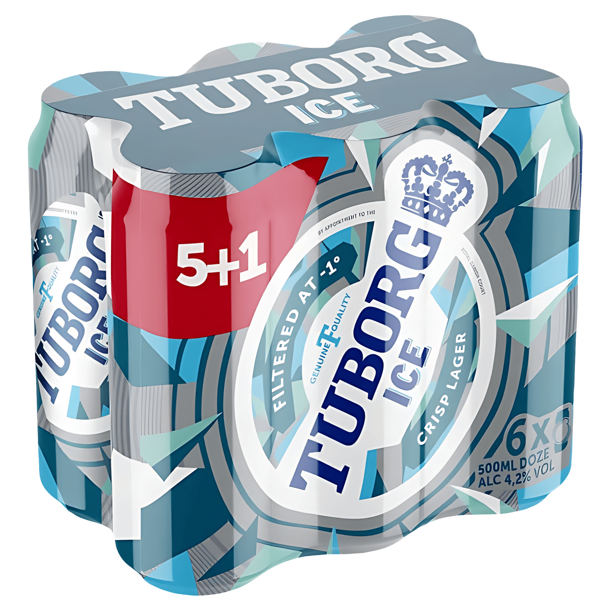 Bere blonda Tuborg Ice, 5+1 x 0.5 l