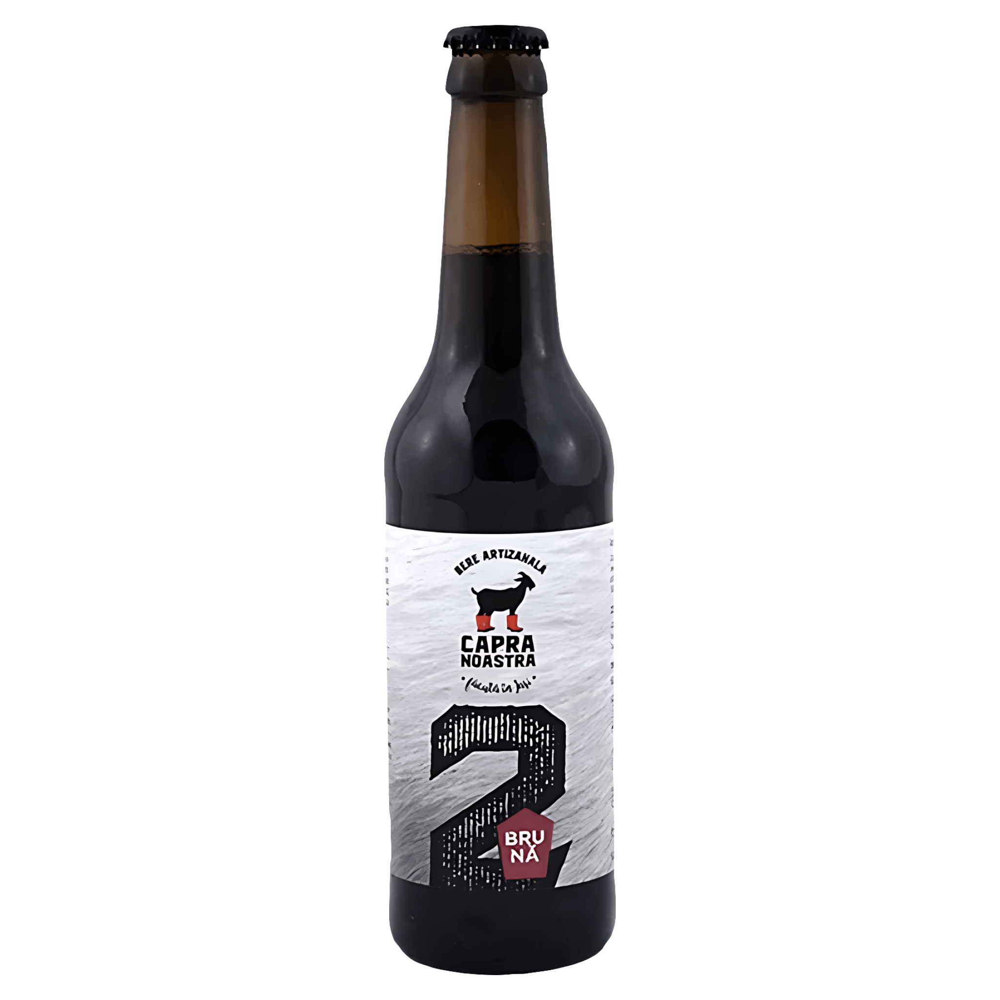 Bere bruna nefiltrata Capra Noastra la sticla, 0.33 l