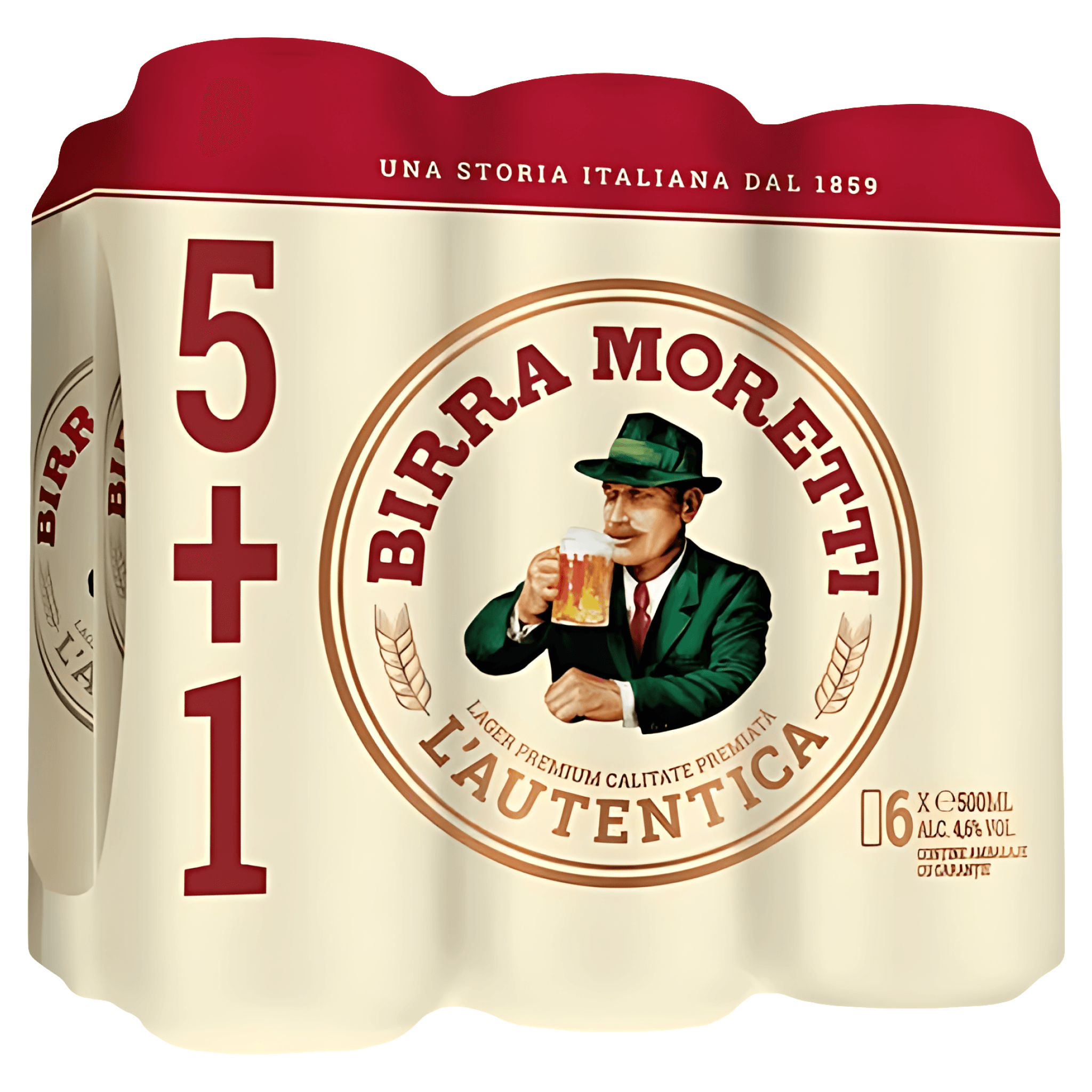 Bere blonda Birra Moretti, 5+1 x 0.5 l