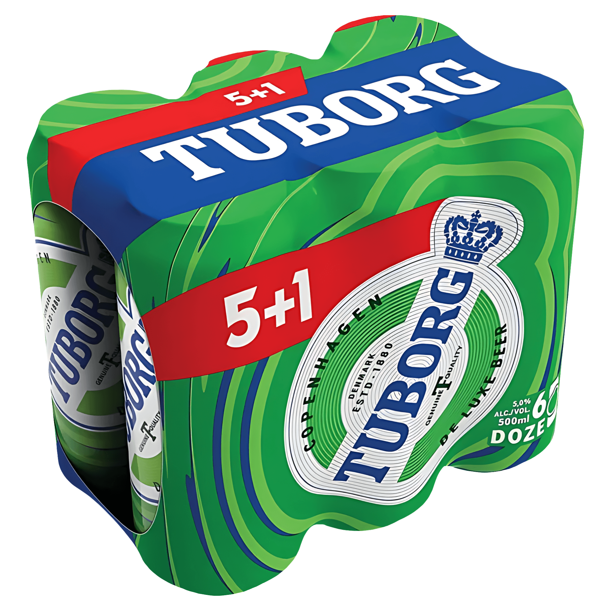 Bere blonda Tuborg, 5+1 x 0.5 l