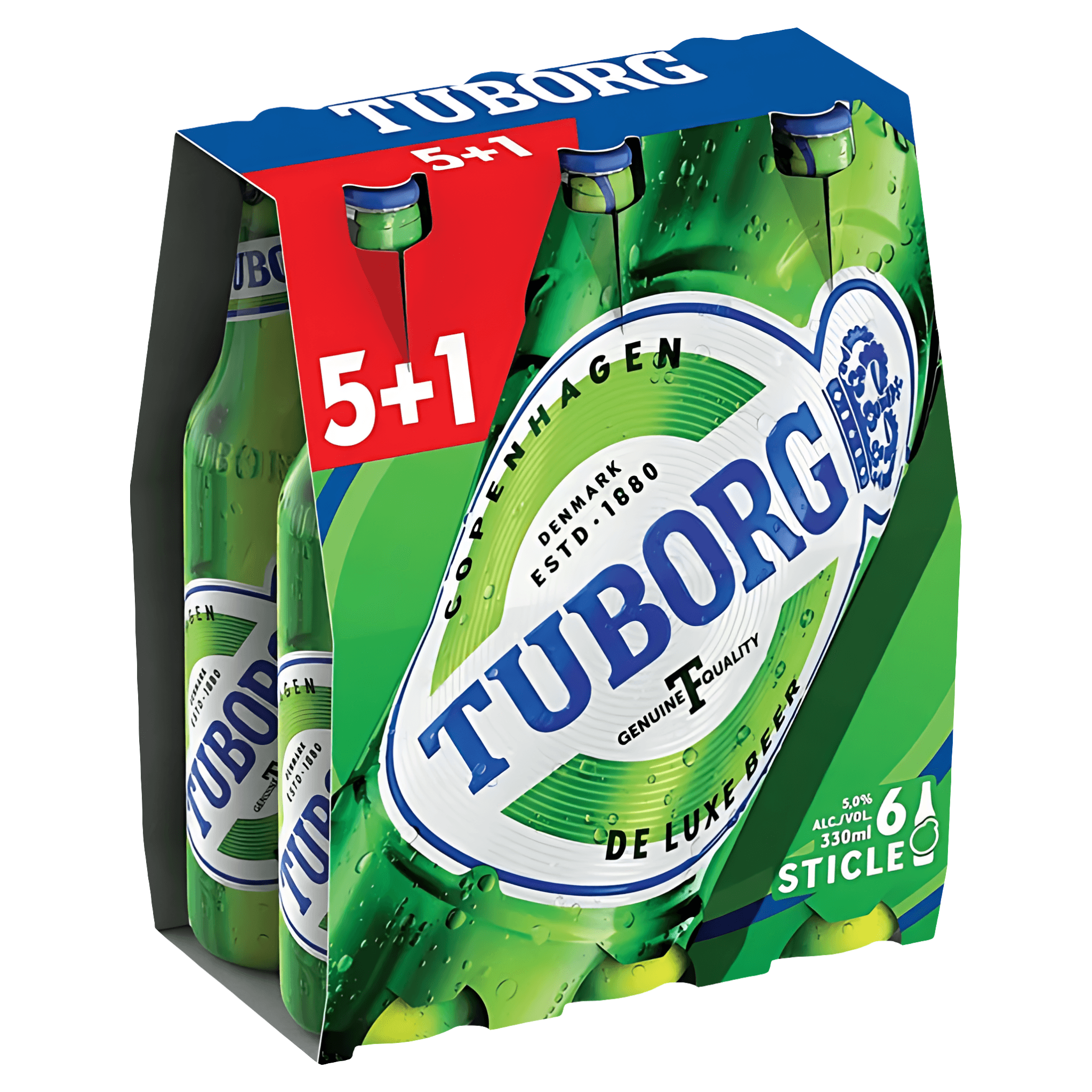 Bere blonda Tuborg, 5+1 x 0.33 l