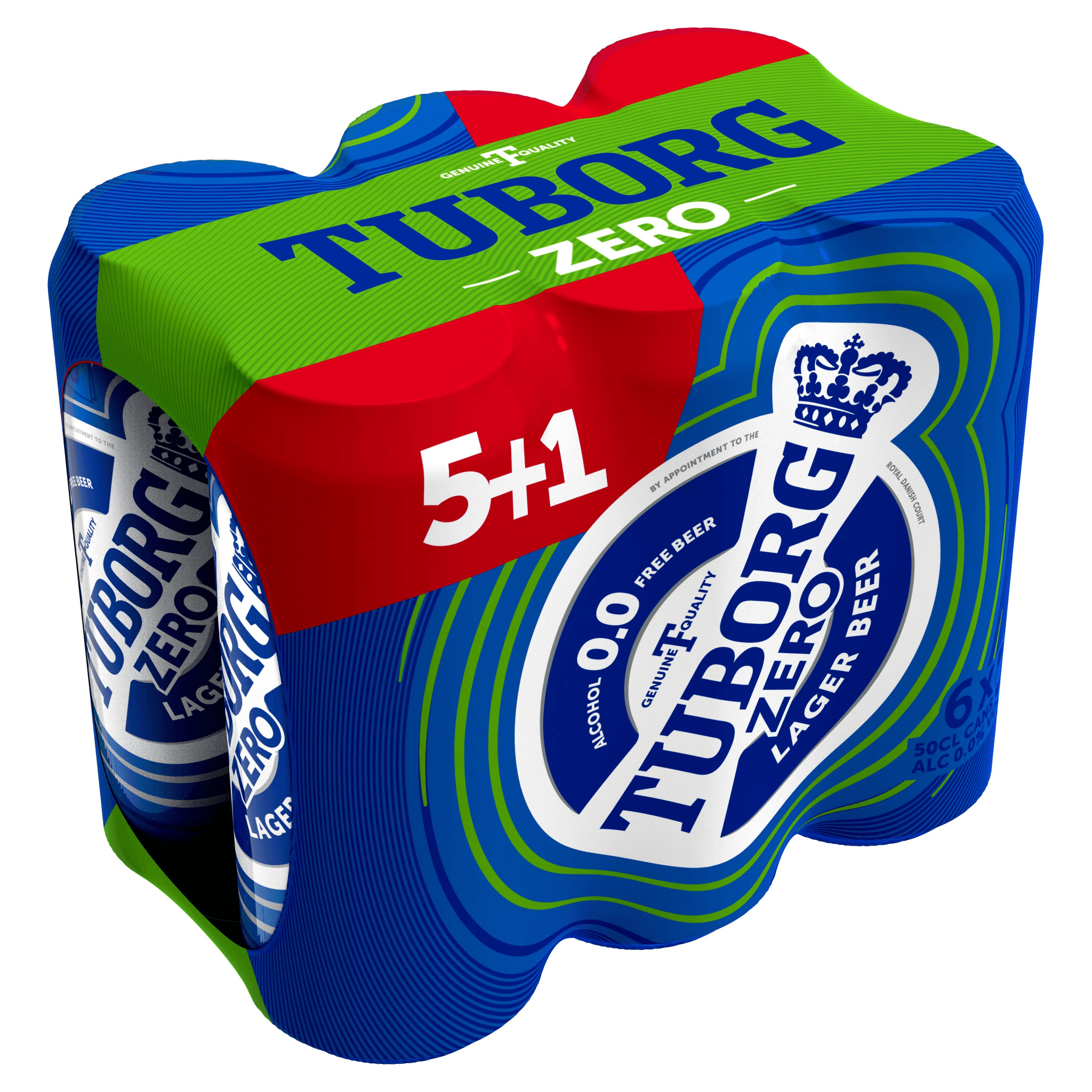 Bere blonda fara alcool Tuborg, doza, 5+1 x 0.5 l