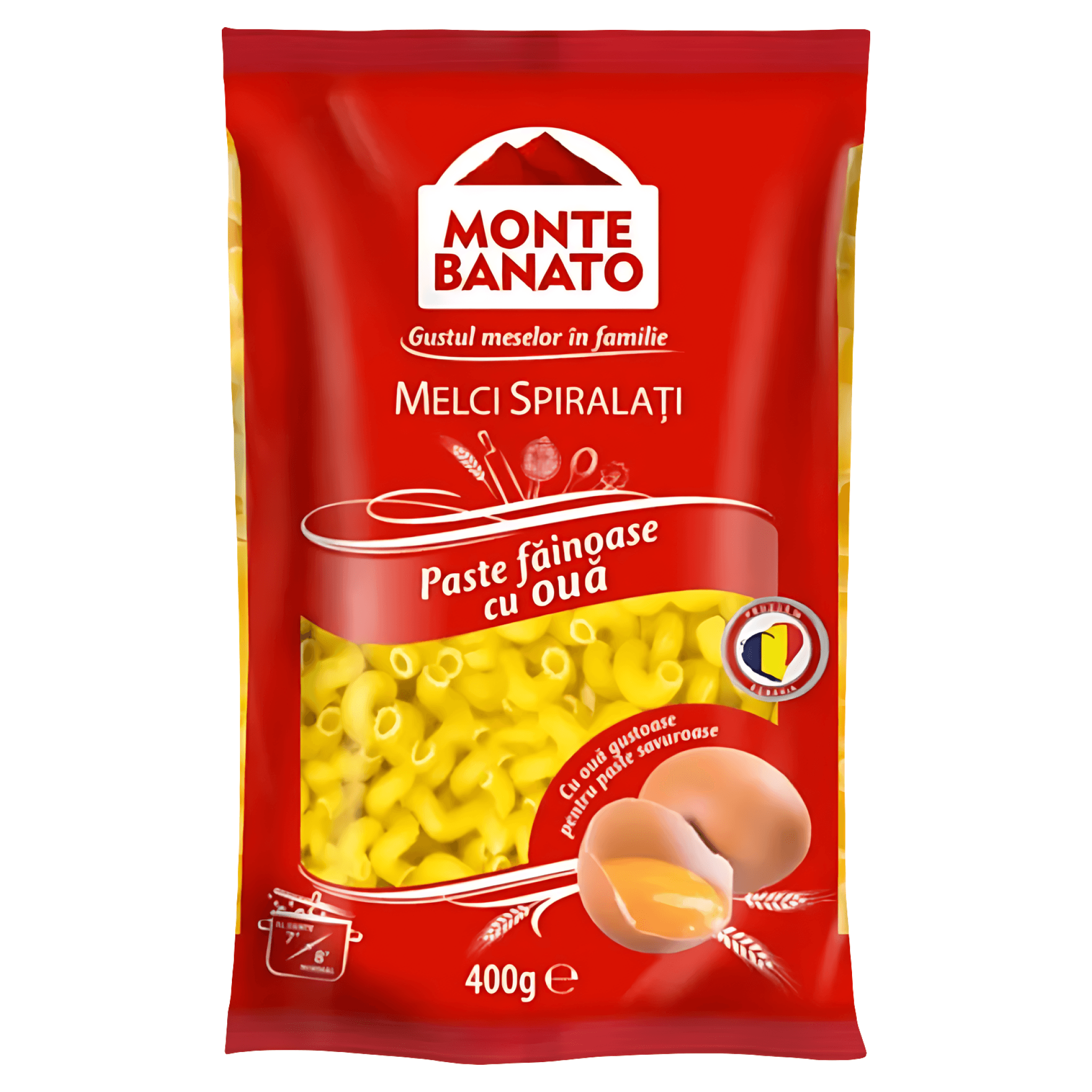 Paste fainoase cu ou Melci spiralati Monte Banato, 400 g