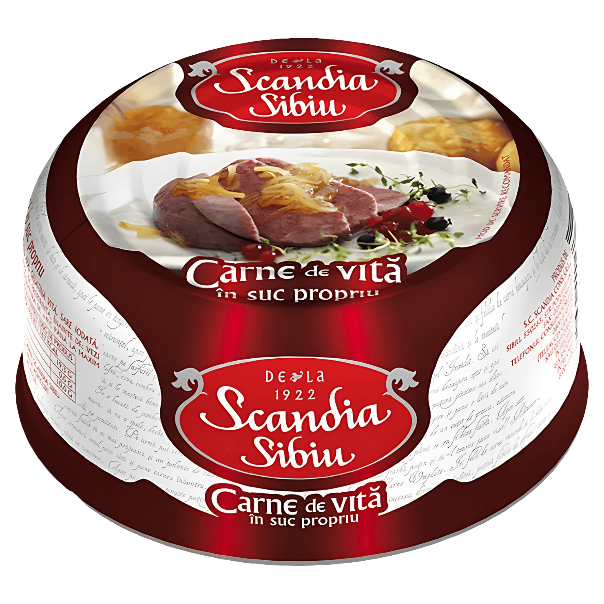 Conserva cu carne de vita Scandia Sibiu, 300 g