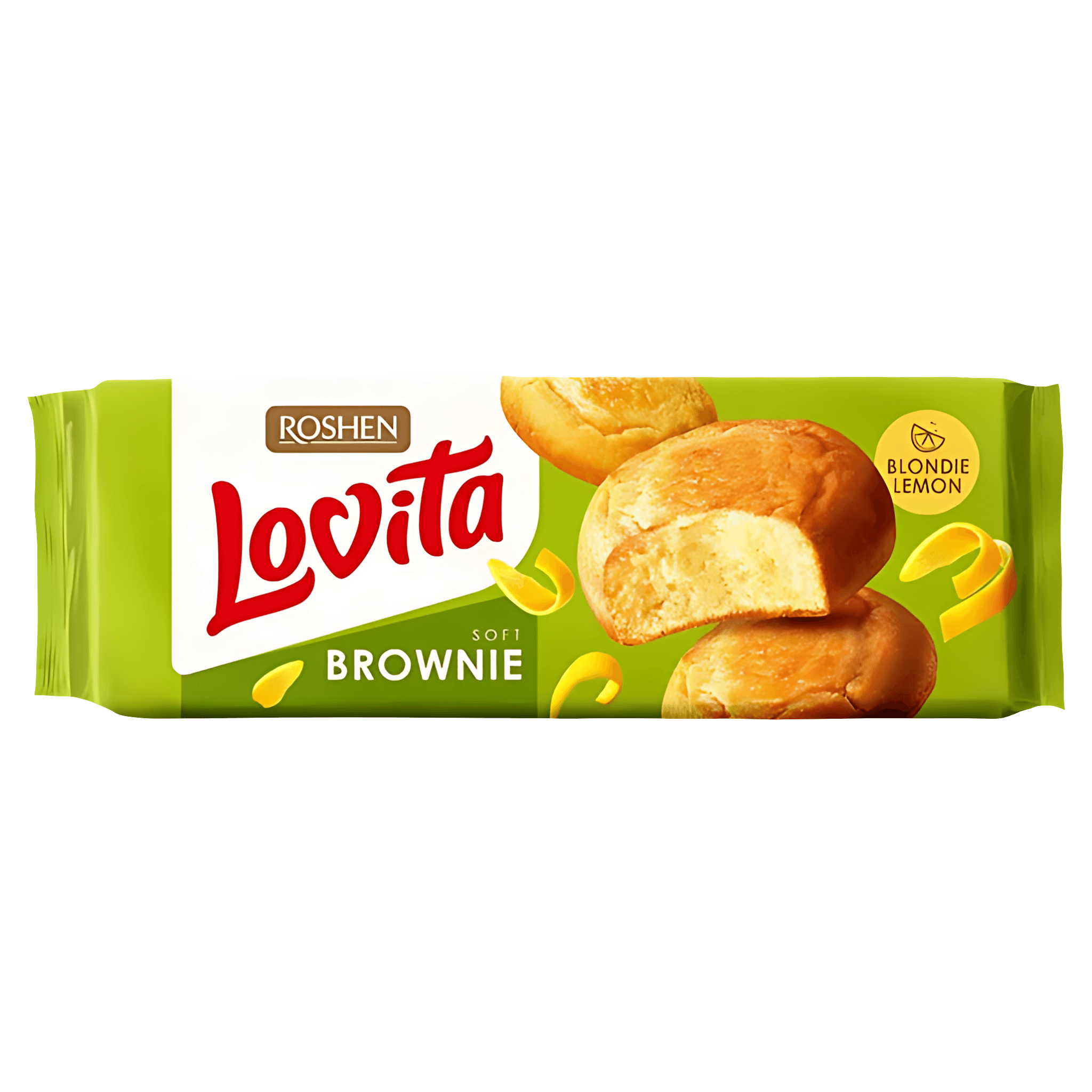 Biscuiti pufosi cu aroma de lamaie Lovita Soft Brownie, 152 g