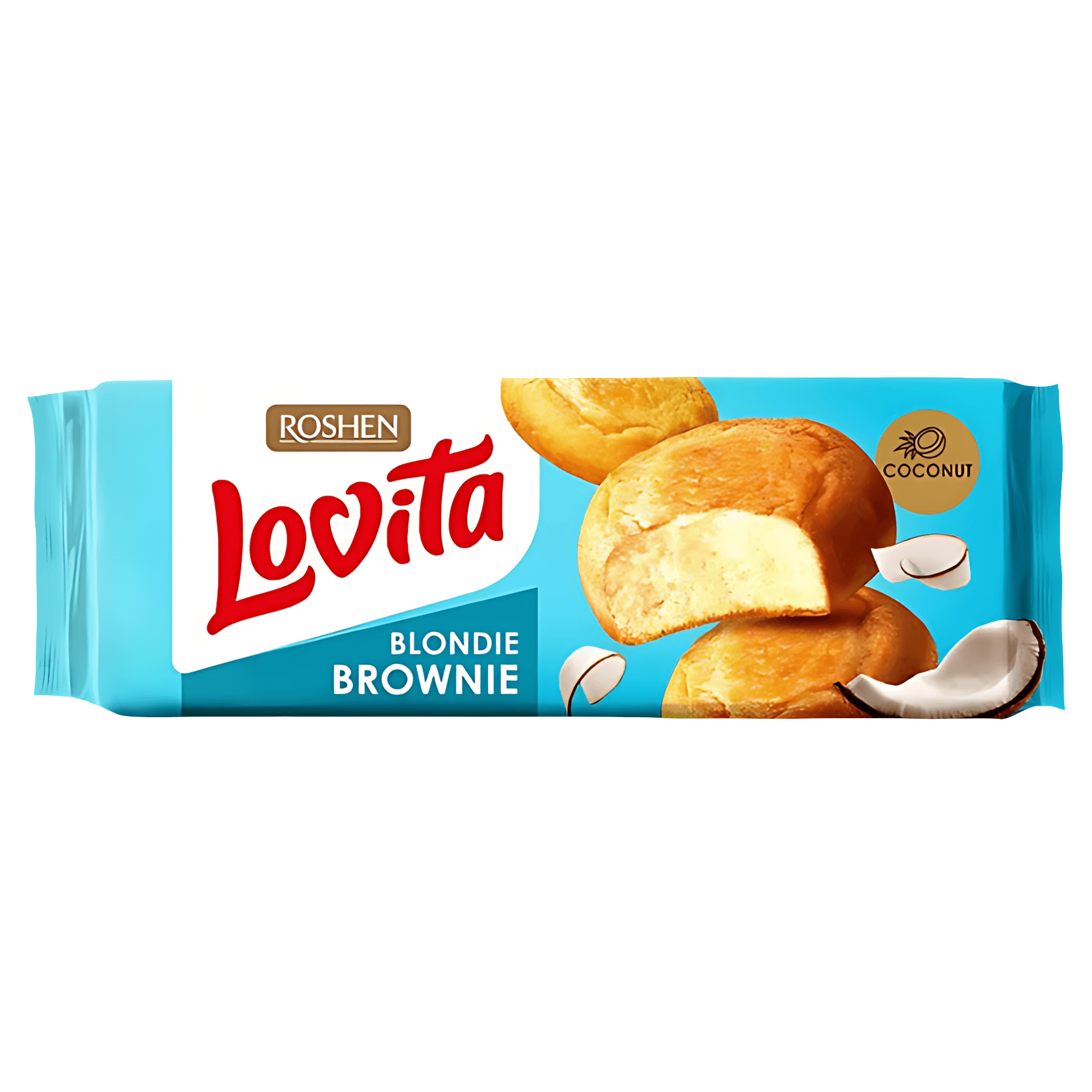 Biscuiti pufosi cu aroma de cocos Lovita Blondie Brownie, 152 g